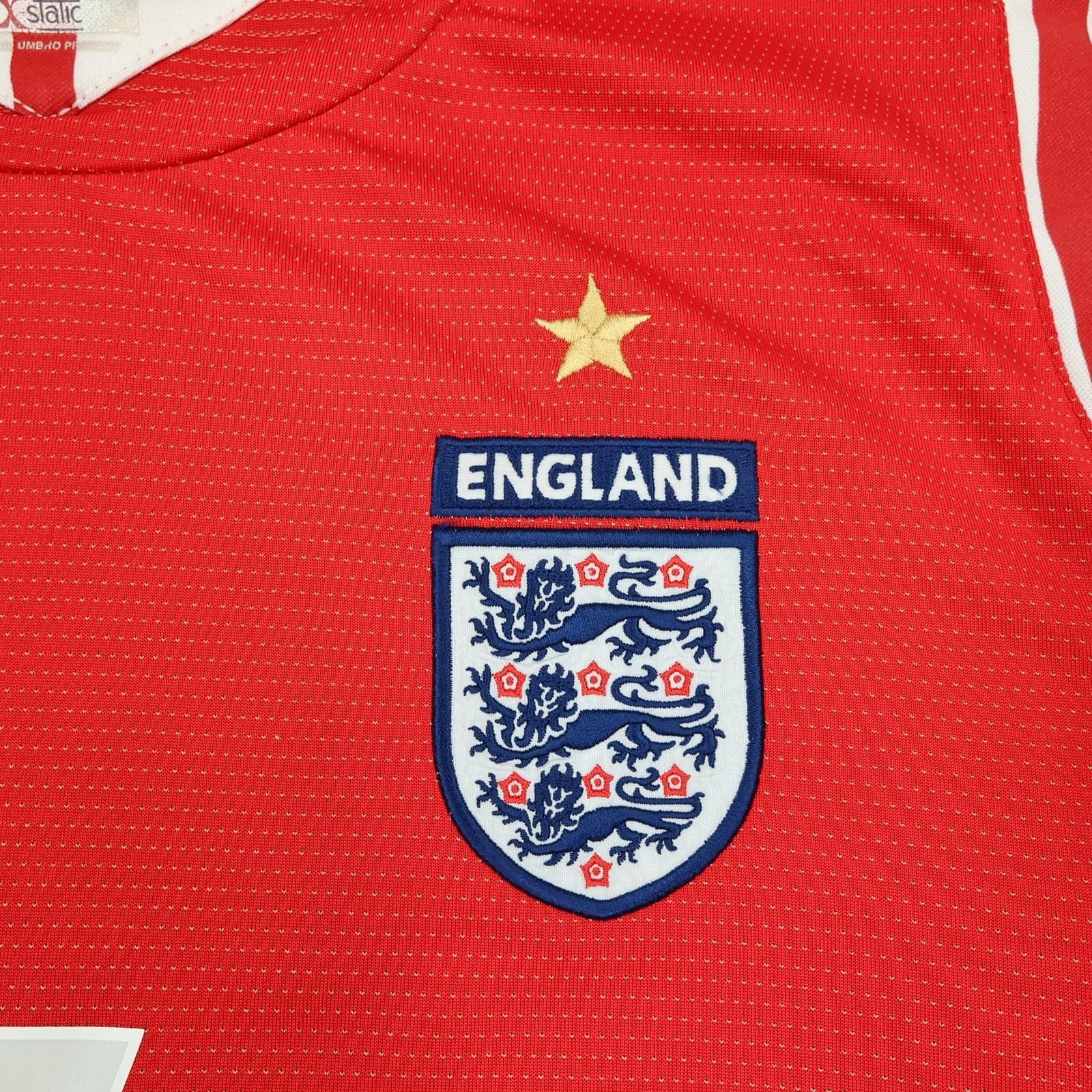 Vintage England Shirt Mens Medium Red Away 2004 2005 Soccer Umbro Beckham 7 photo 7