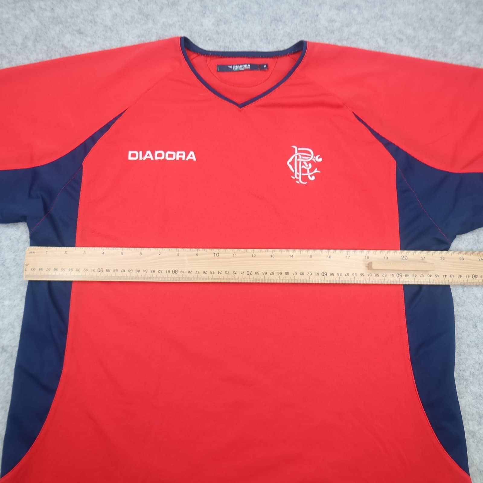 Vintage Rangers Football Shirt Medium Red Training Kit 2003 2004 Diadora Mens photo 8