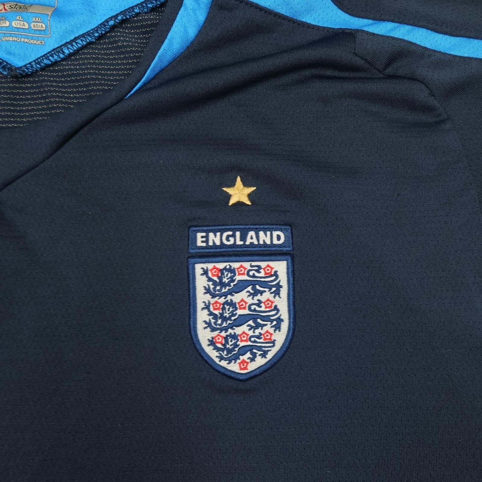 England Training Shirt Mens XL Blue Football Umbro X Static Jersey 2006 2007 photo 3