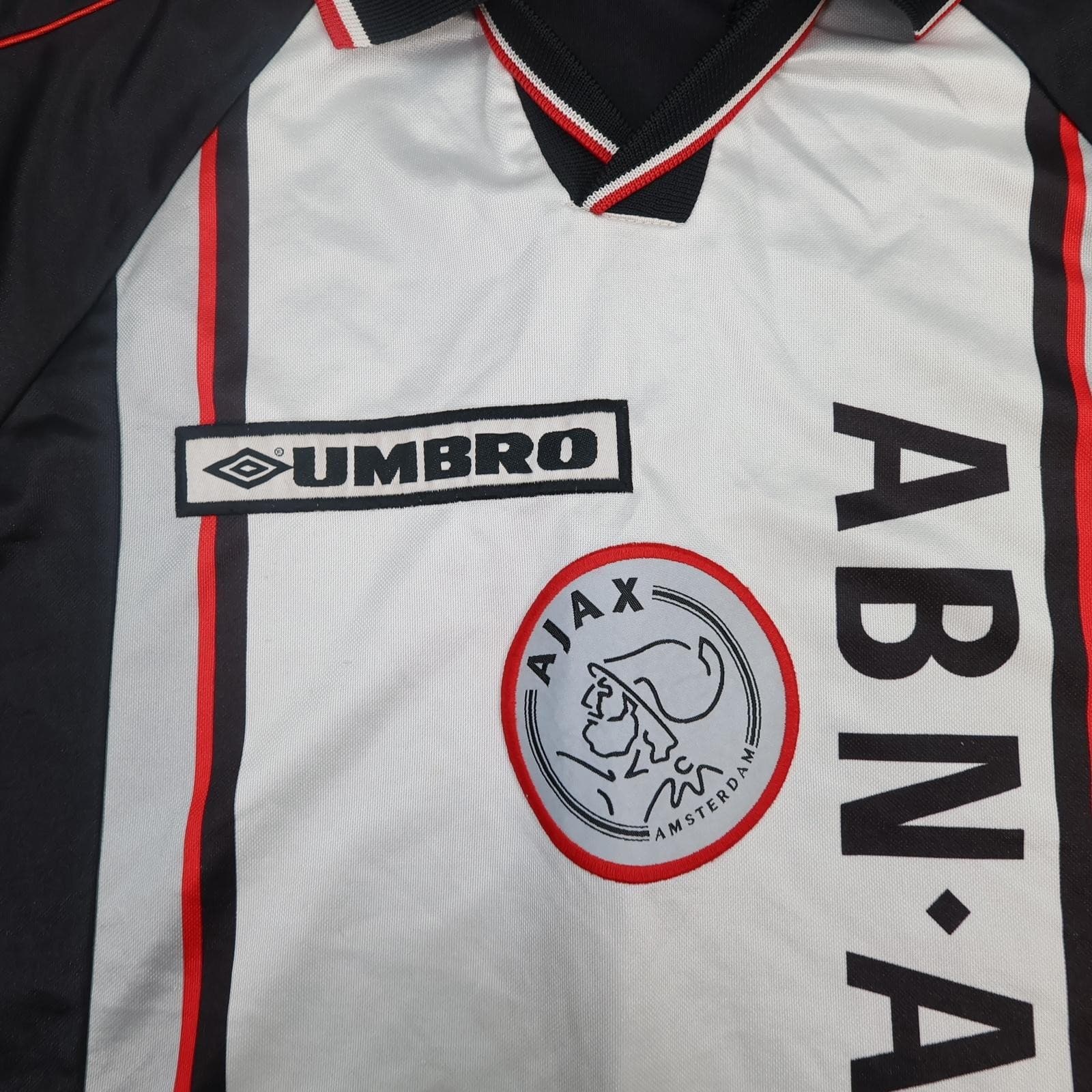 Vintage Ajax Shirt Mens Large Black Away 1998 1999 Umbro ABN AMRO 90s Jersey photo 3