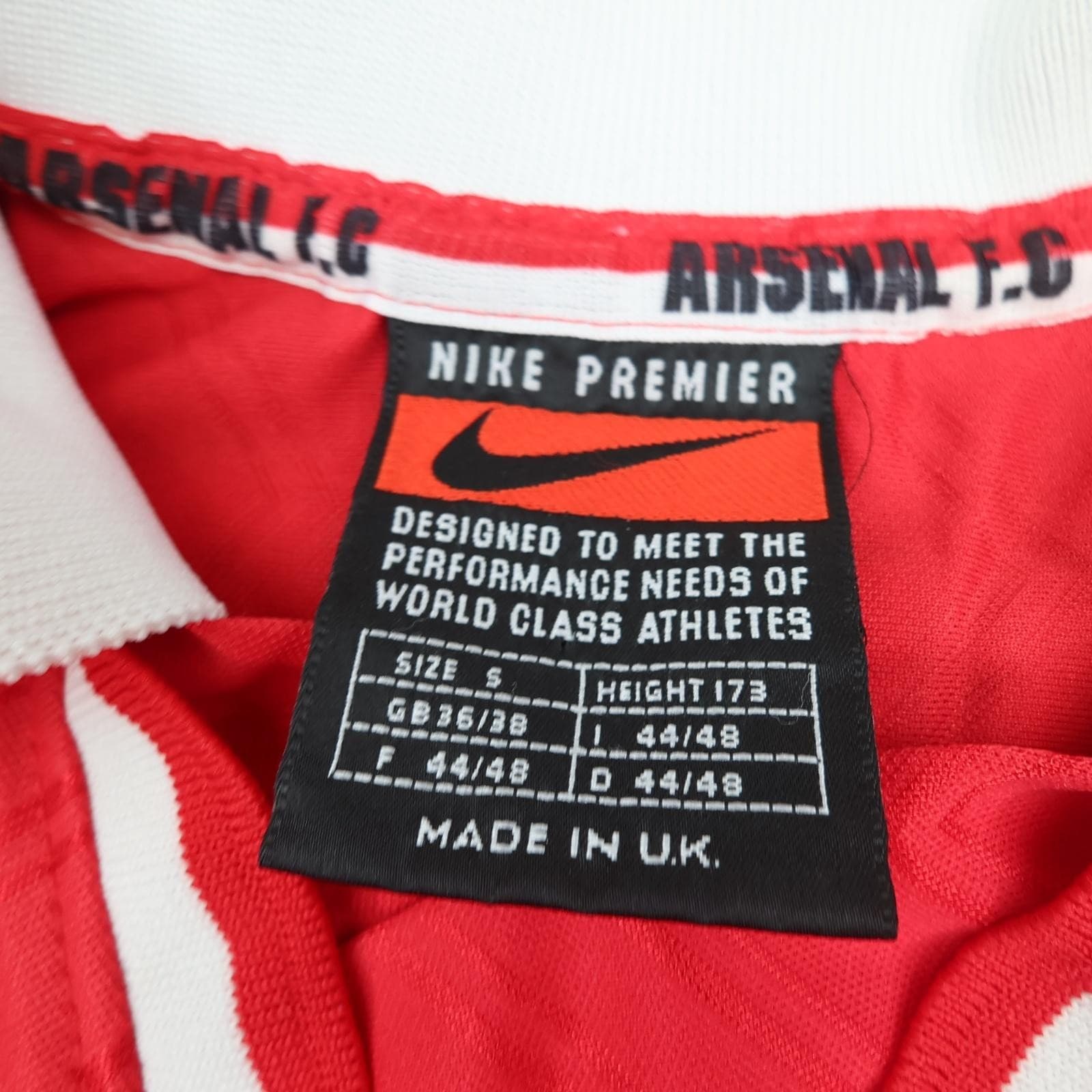 Vintage Arsenal Shirt Mens Small Red Home 1994 1995 Football Nike JVC Vieira 4 photo 6