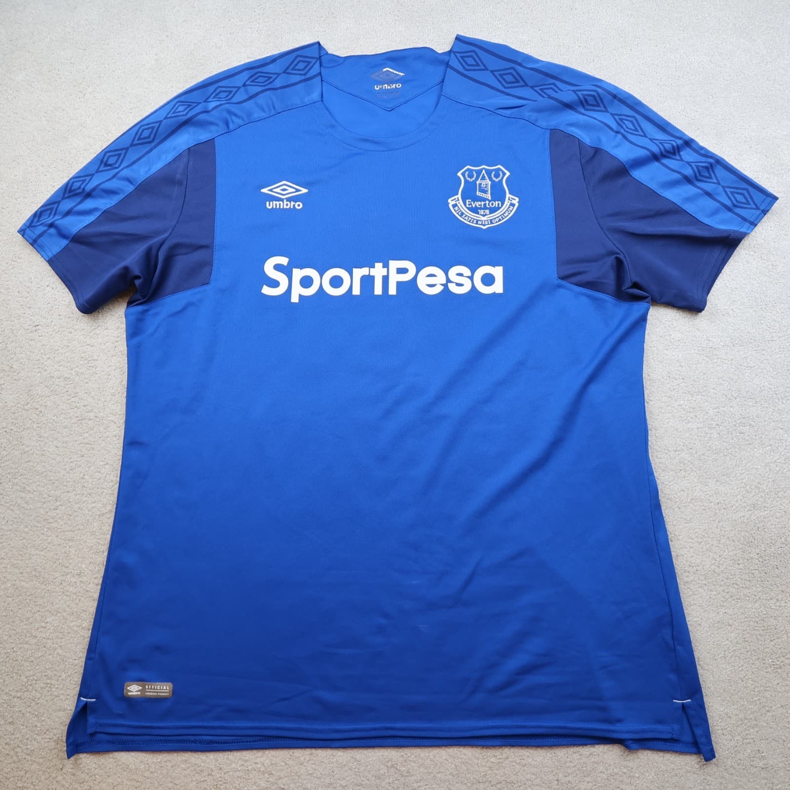 Everton Shirt 2XL Blue Home Kit 2017 2018 Umbro Wayne Rooney Soccer Jersey photo 2