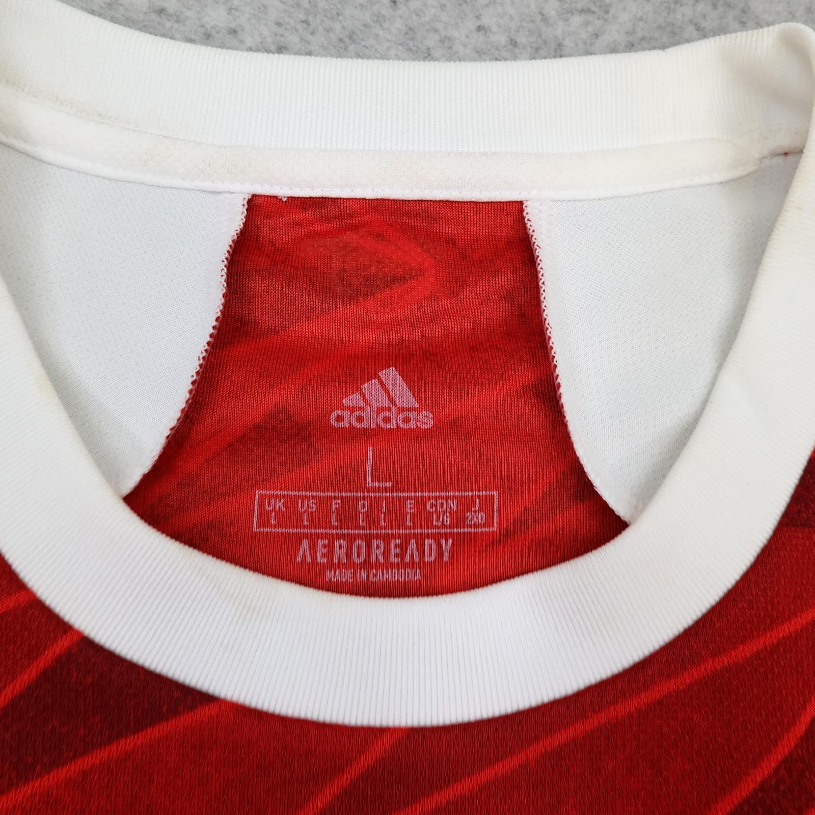 Arsenal Shirt Mens Large Red Home 2020 2021 EPL Football Adidas Emirates Saka 7 photo 11