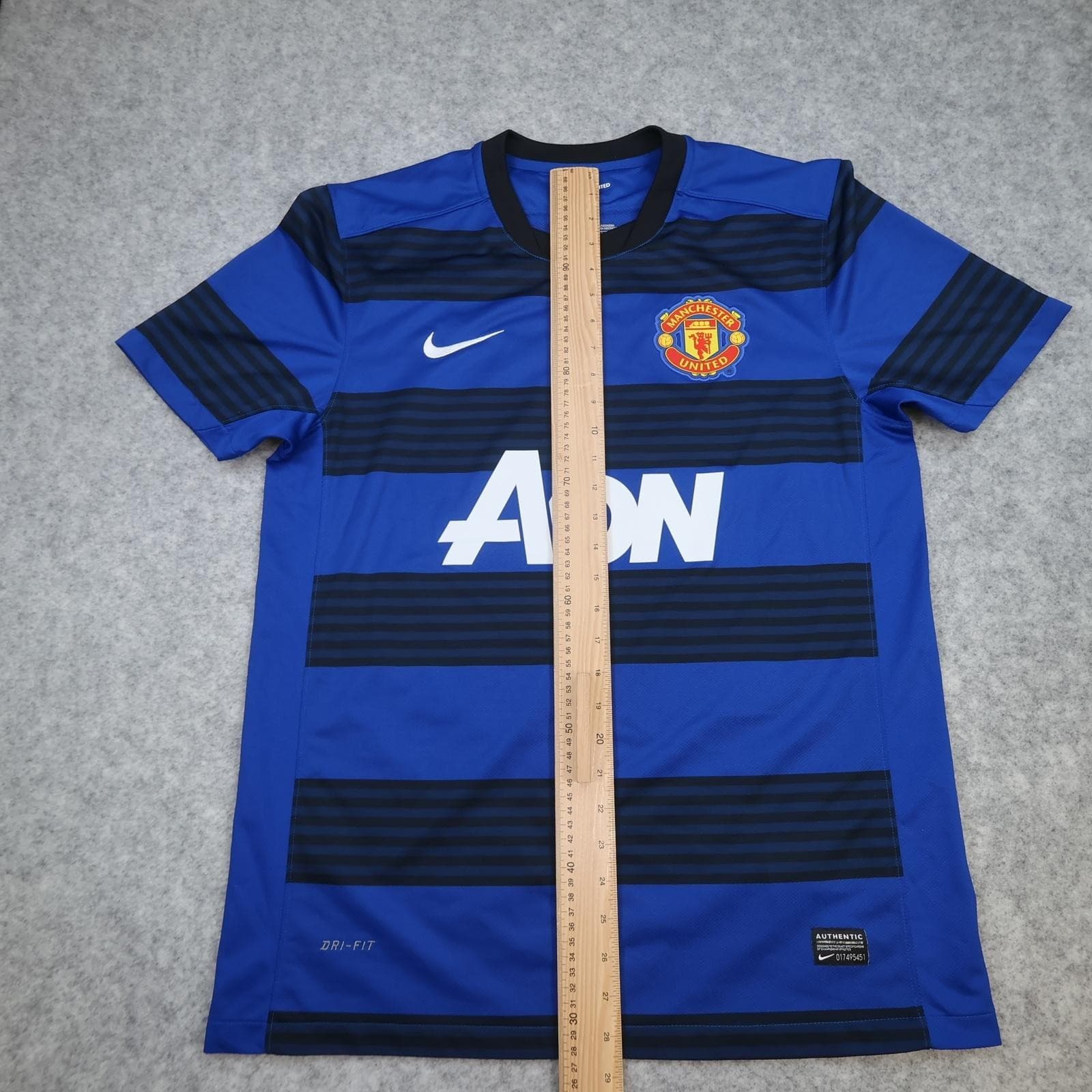 Manchester United Away Shirt Mens Large Blue 2011 2012 EPL Phil Jones Nike photo 13