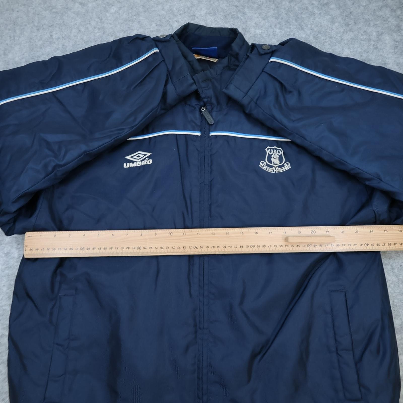 Everton Jacket Mens Large Navy Blue Football Umbro Padded Training Coat photo 8