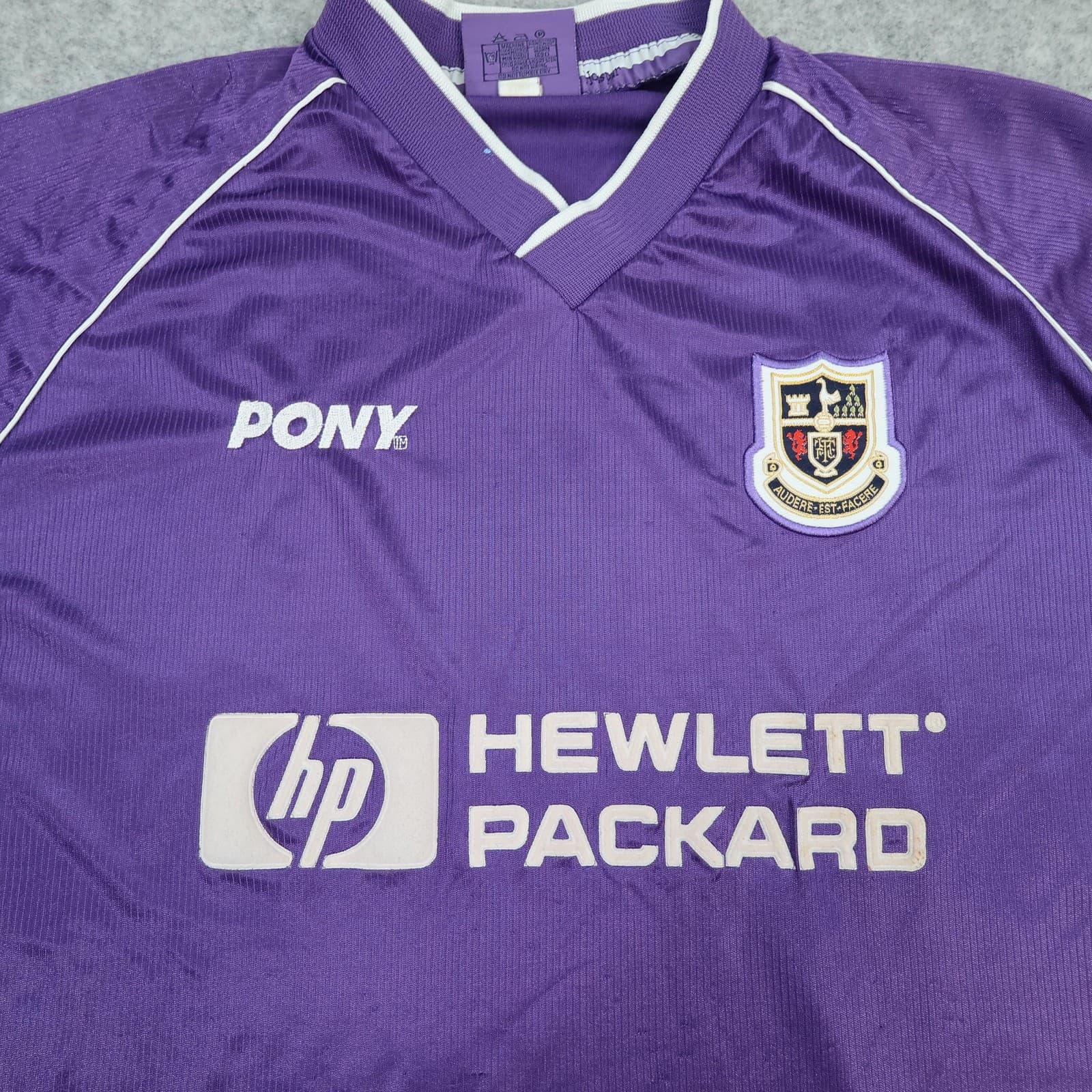 Vintage Tottenham Hotspur Shirt Mens XL Purple Away 1998 1999 Football Pony HP photo 3