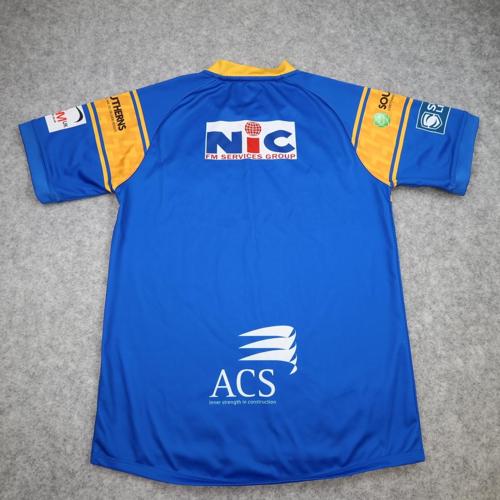 Leeds Rhinos Rugby Shirt Mens Medium Blue Rugby League Oxen Building Society photo 2