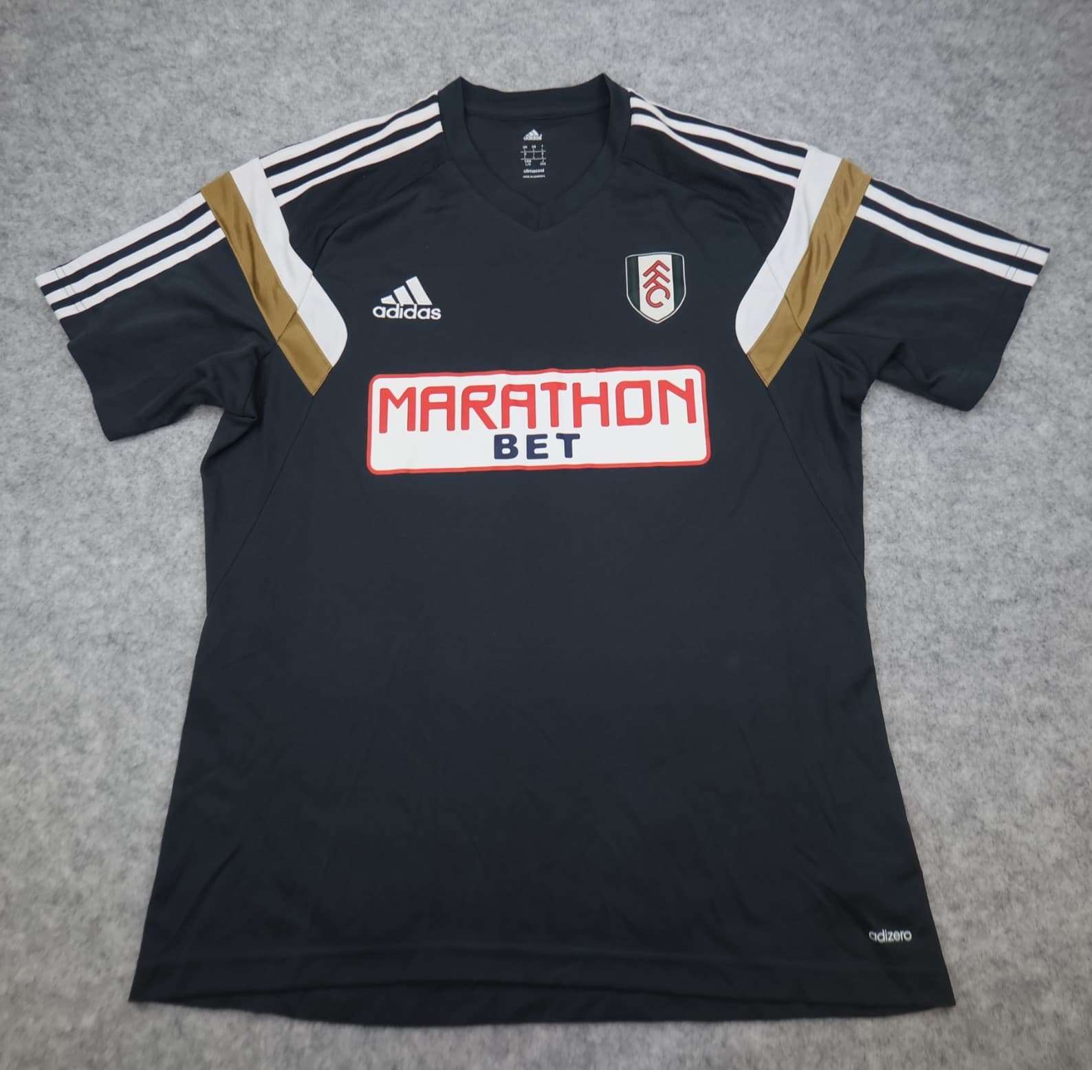 Fulham FC Shirt Large Black Training Kit 2012 2013 Adidas Jersey Training shirt