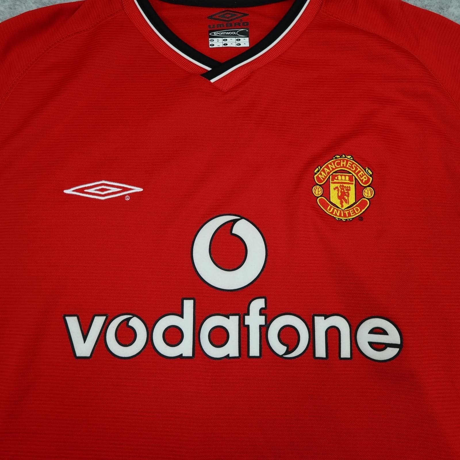 Vintage Manchester United Shirt Mens XL Red Home 2001 2002 Umbro Beckham 7 photo 3