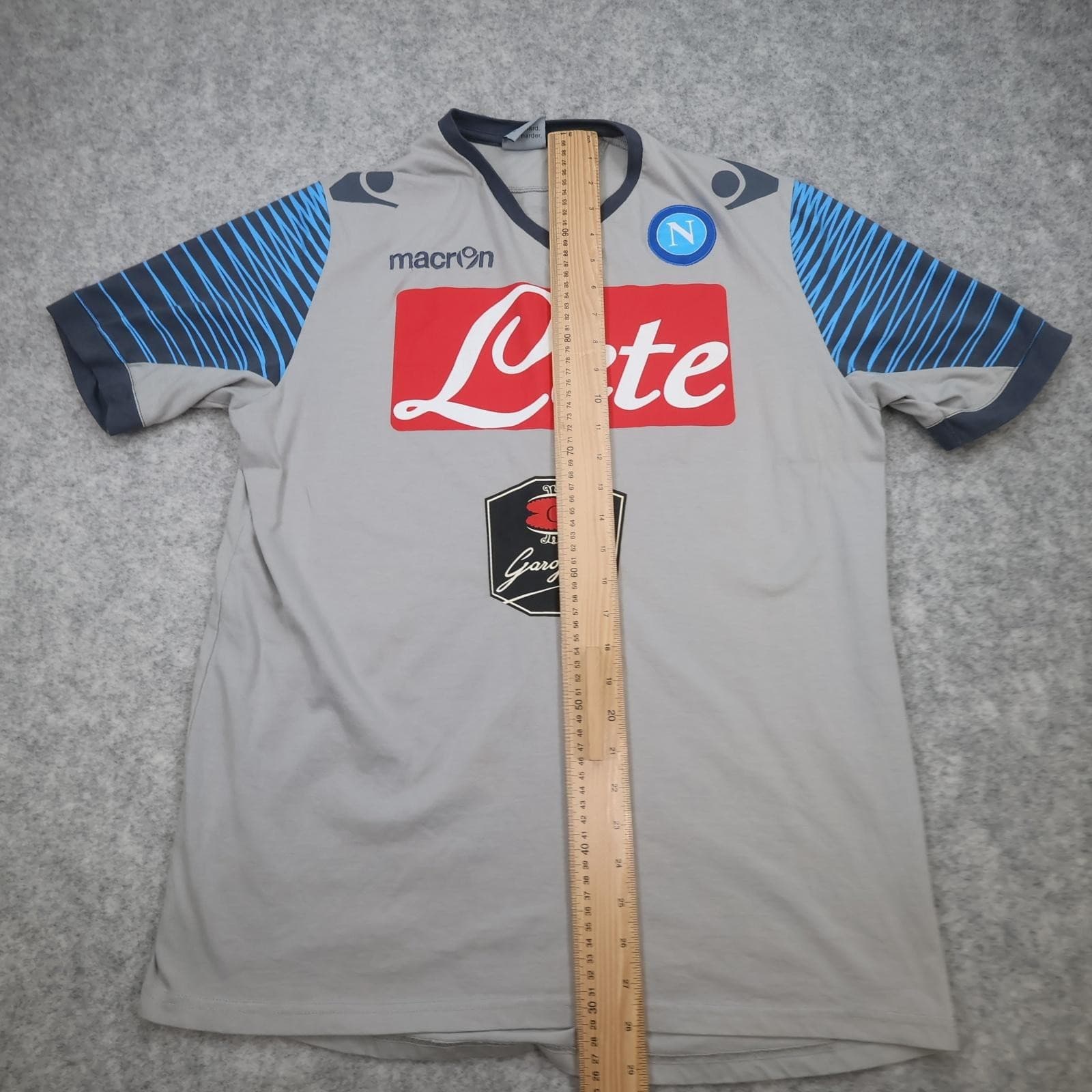 SSC Napoli Training Shirt Mens XL Grey Football Macron 2014 2015 Jersey photo 11