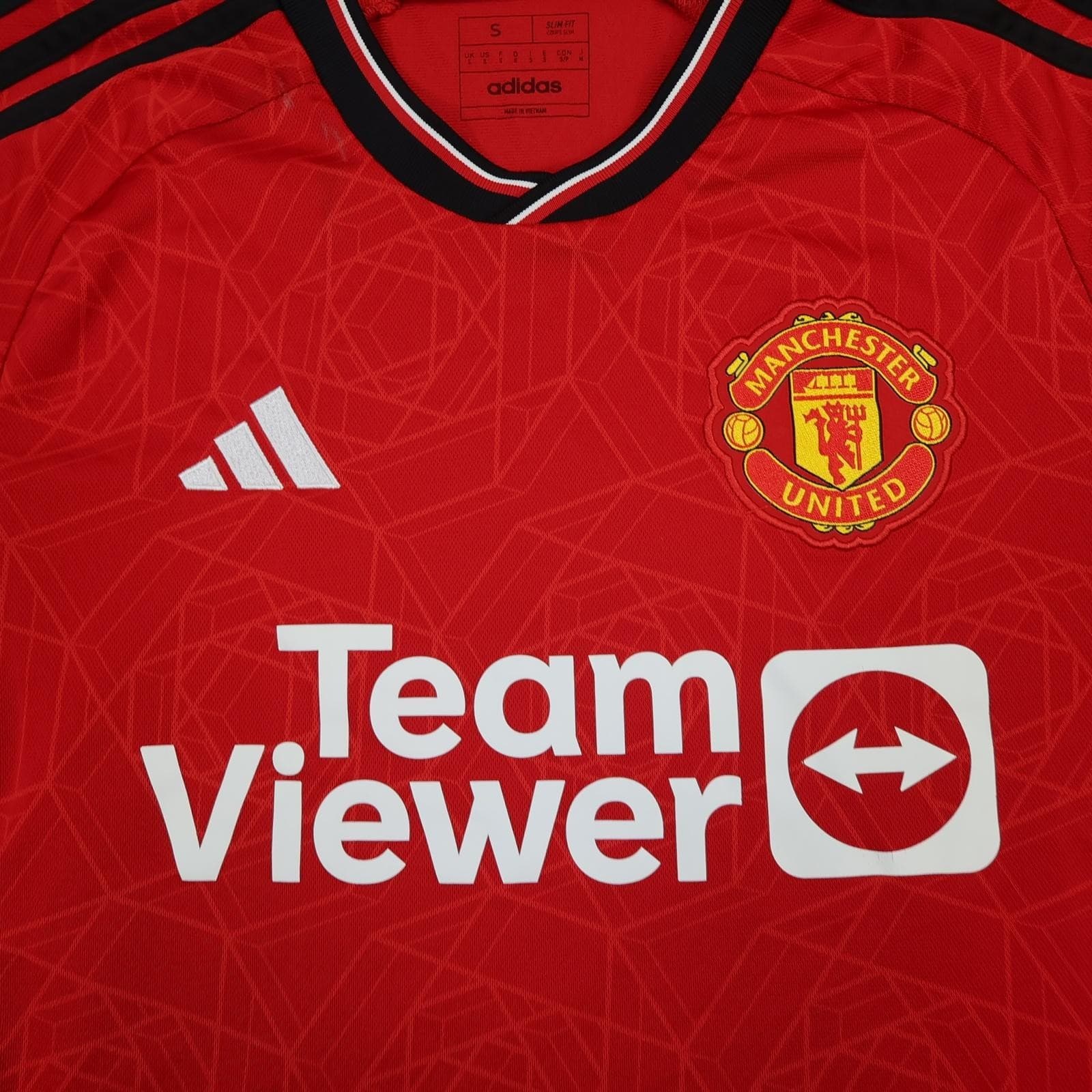 Manchester United Shirt Mens Small Red Home 2023 2024 Football Adidas TeamViewer photo 3