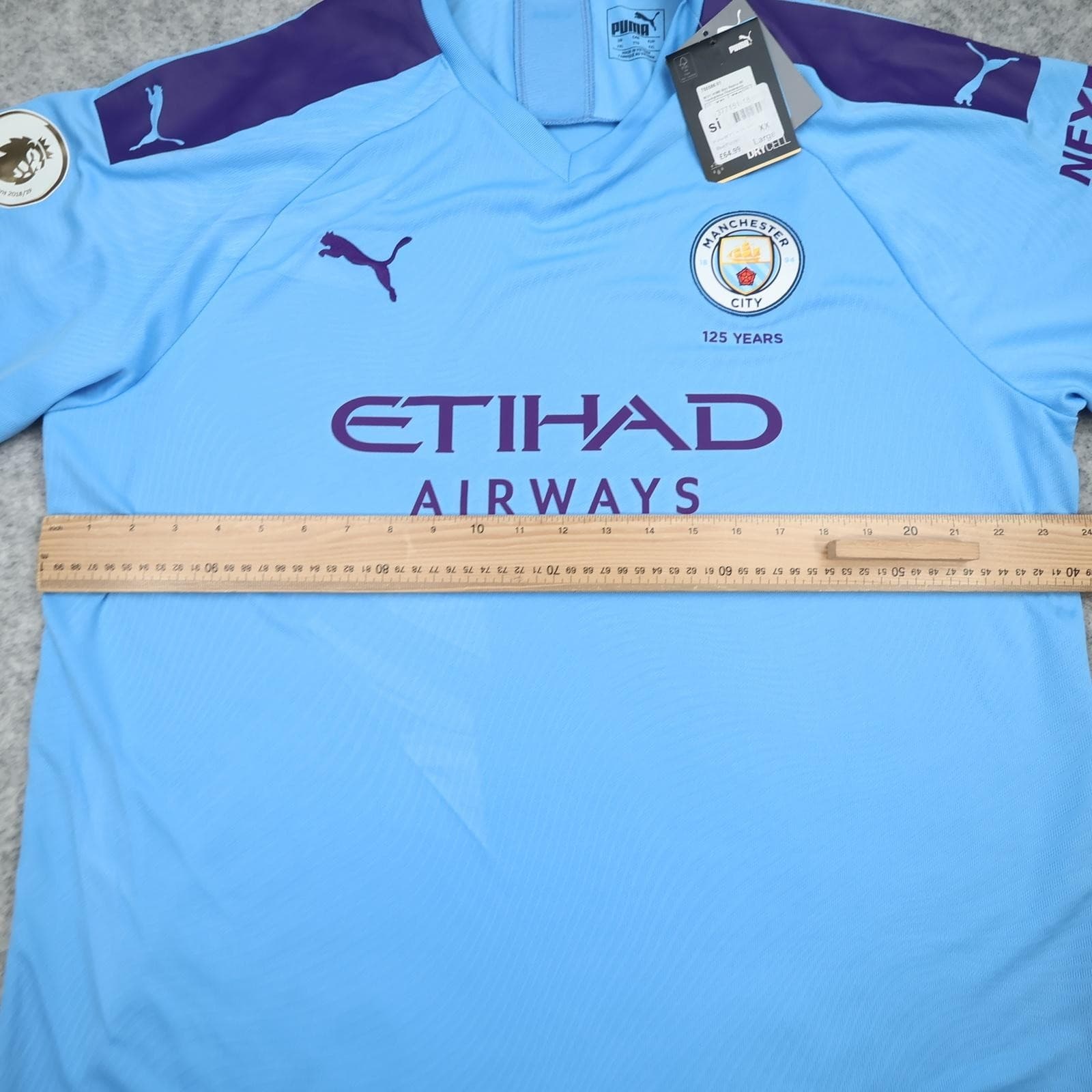 Manchester City Shirt Mens 2XL Blue Home 2019 2020 EPL Football Puma Etihad photo 9