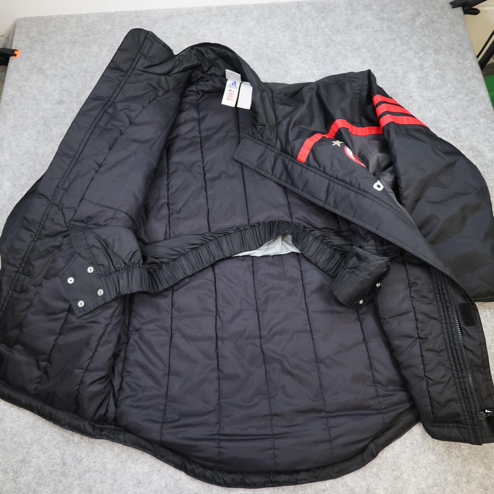 Vintage AC Milan Jacket Mens Medium Black Grey 2000 2001 Adidas Opel Bench Coat photo 8
