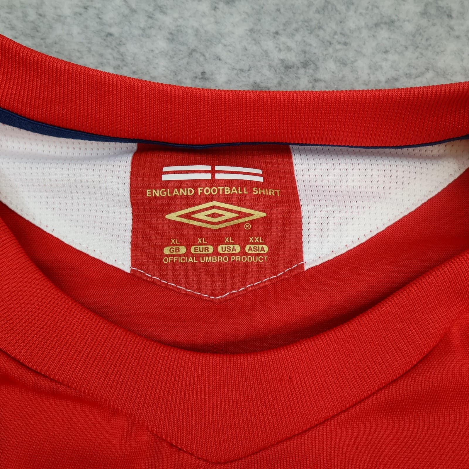 England Away Shirt Mens XL Red 2006 2008 Umbro Soccer Jersey Three Lions Top photo 10