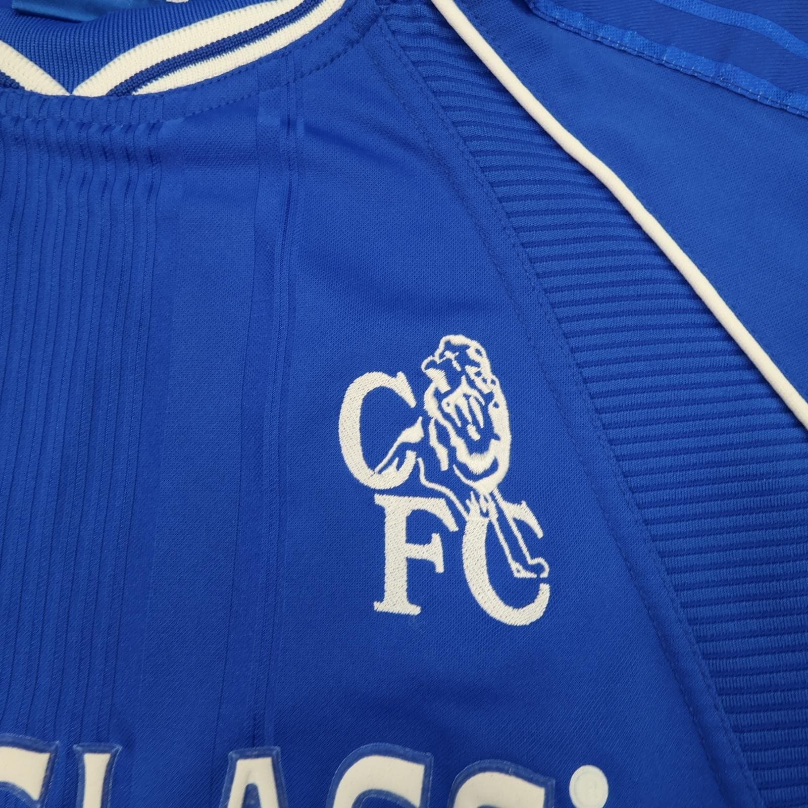 Vintage Chelsea Shirt Mens Medium Blue Home 1999 2001 Autoglass Desailly 6 photo 4