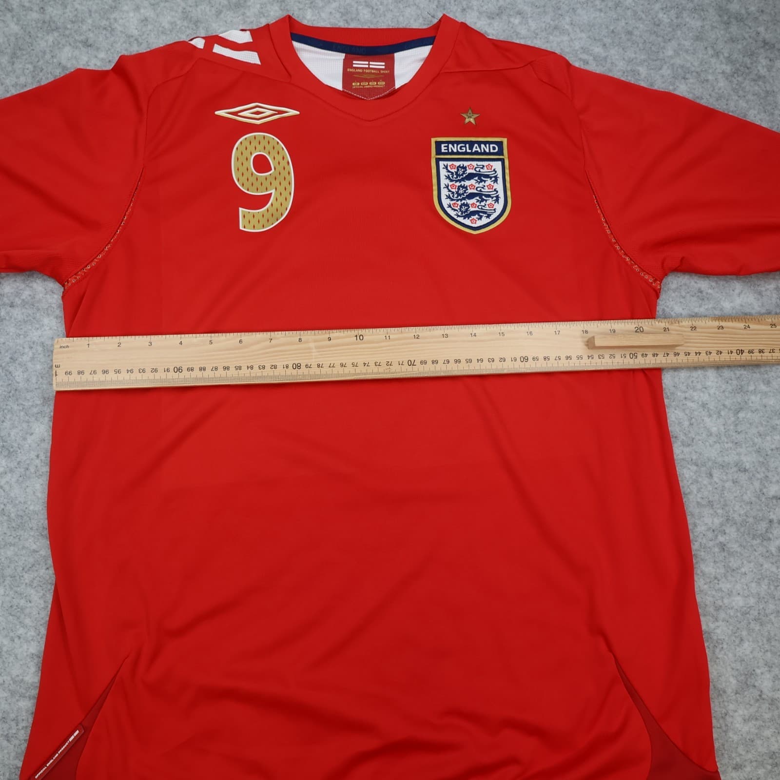 England Football Shirt Large Red Away Kit 2006 2007 2008 Umbro Wayne Rooney 9 photo 10