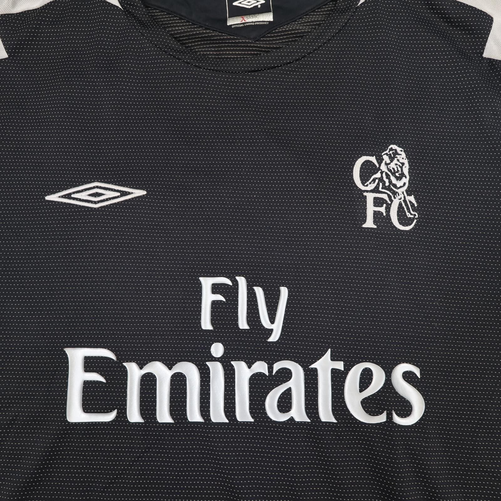 Vintage Chelsea Shirt Mens XL Black Away Kit 2004 2005 Football Umbro Makelele 4 photo 7