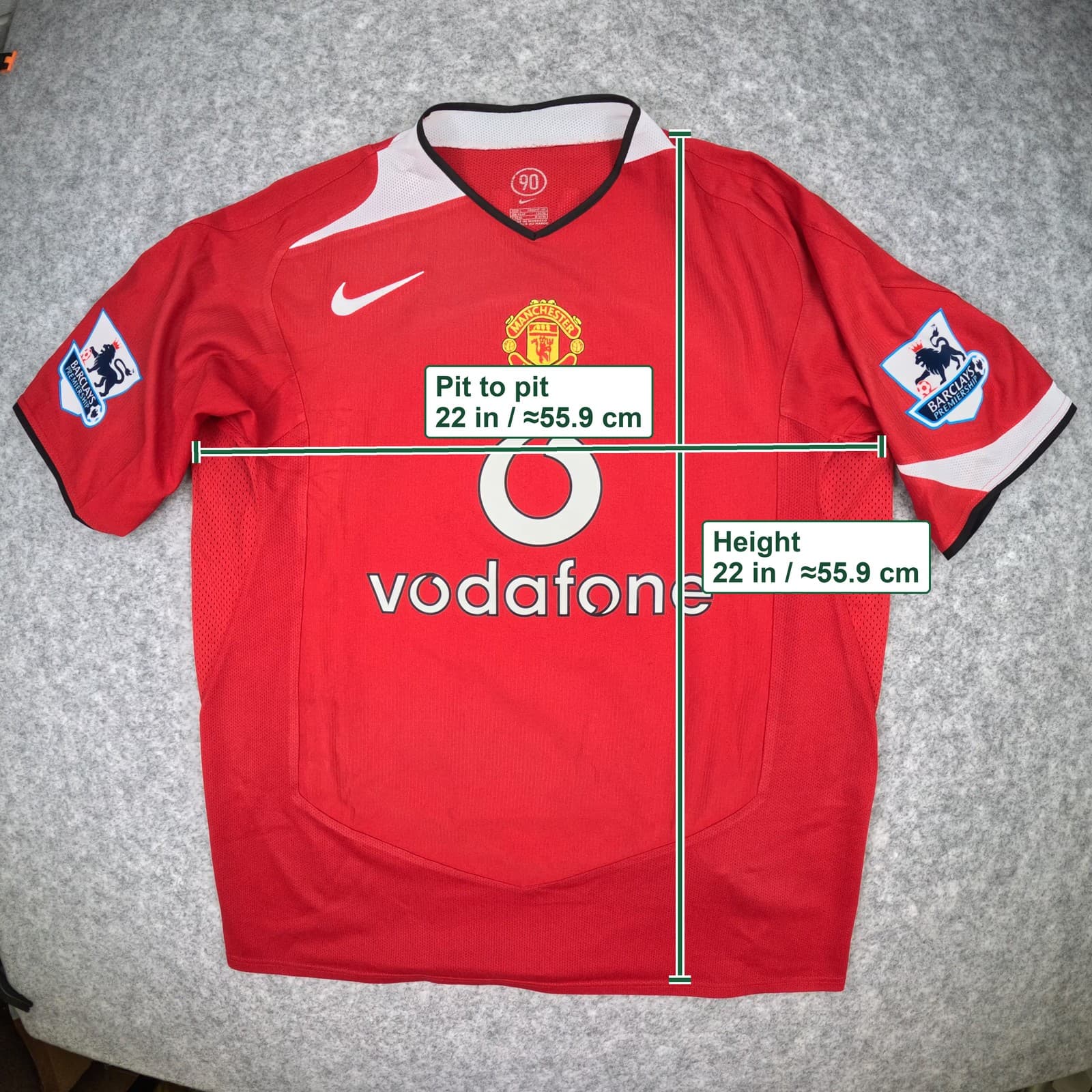Manchester United Football Shirt Large Red Home 2004 2006 Nike Saha 9 Jersey photo 3