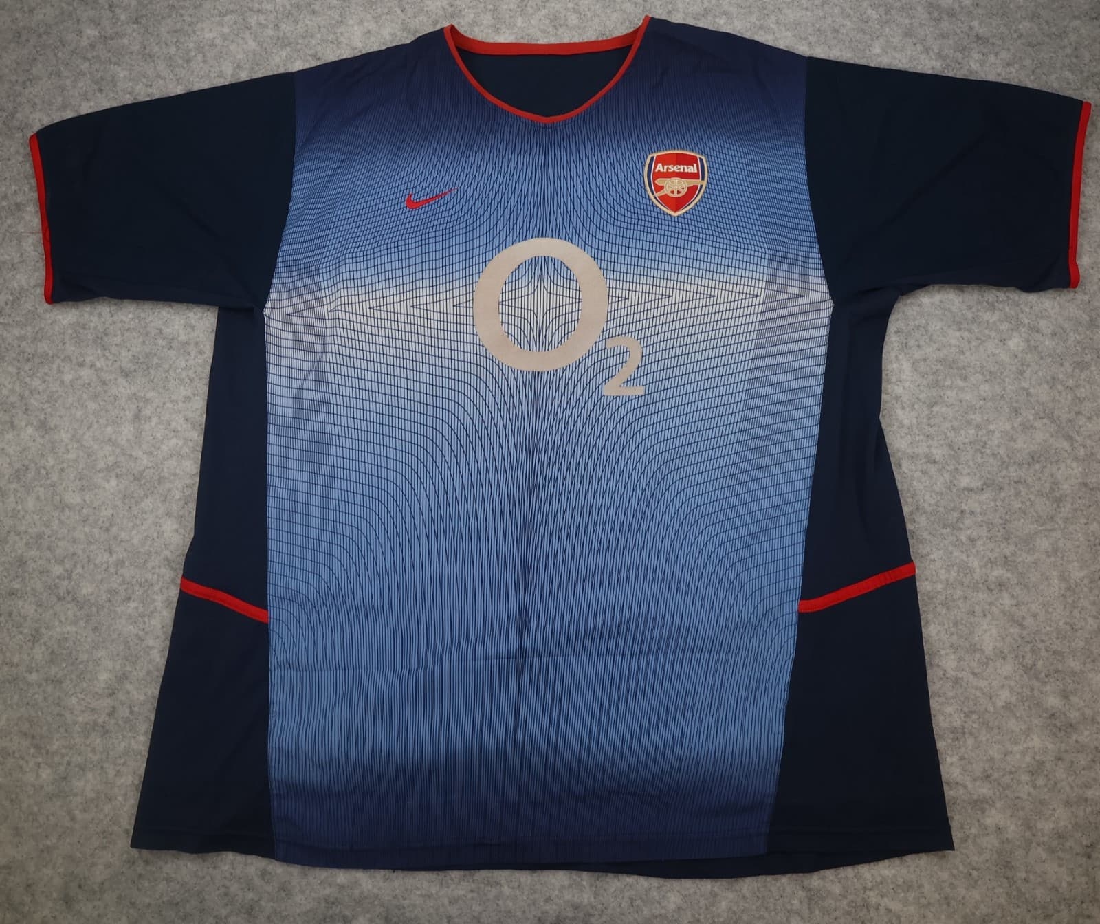 Vintage Arsenal Shirt Extra Large Blue Away 2002 2003 Nike Vieira Soccer Jersey photo 2