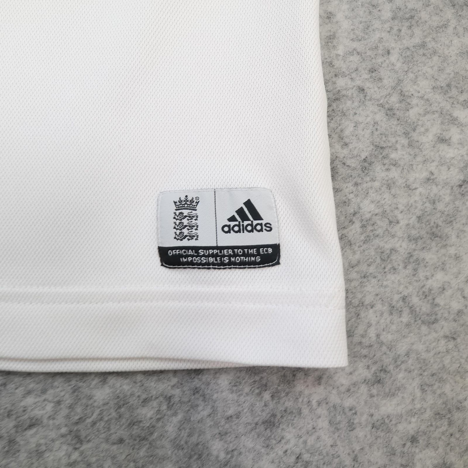 England Cricket Shirt Mens Small White Adidas 2008 2010 ECB Cricket Jersey photo 3