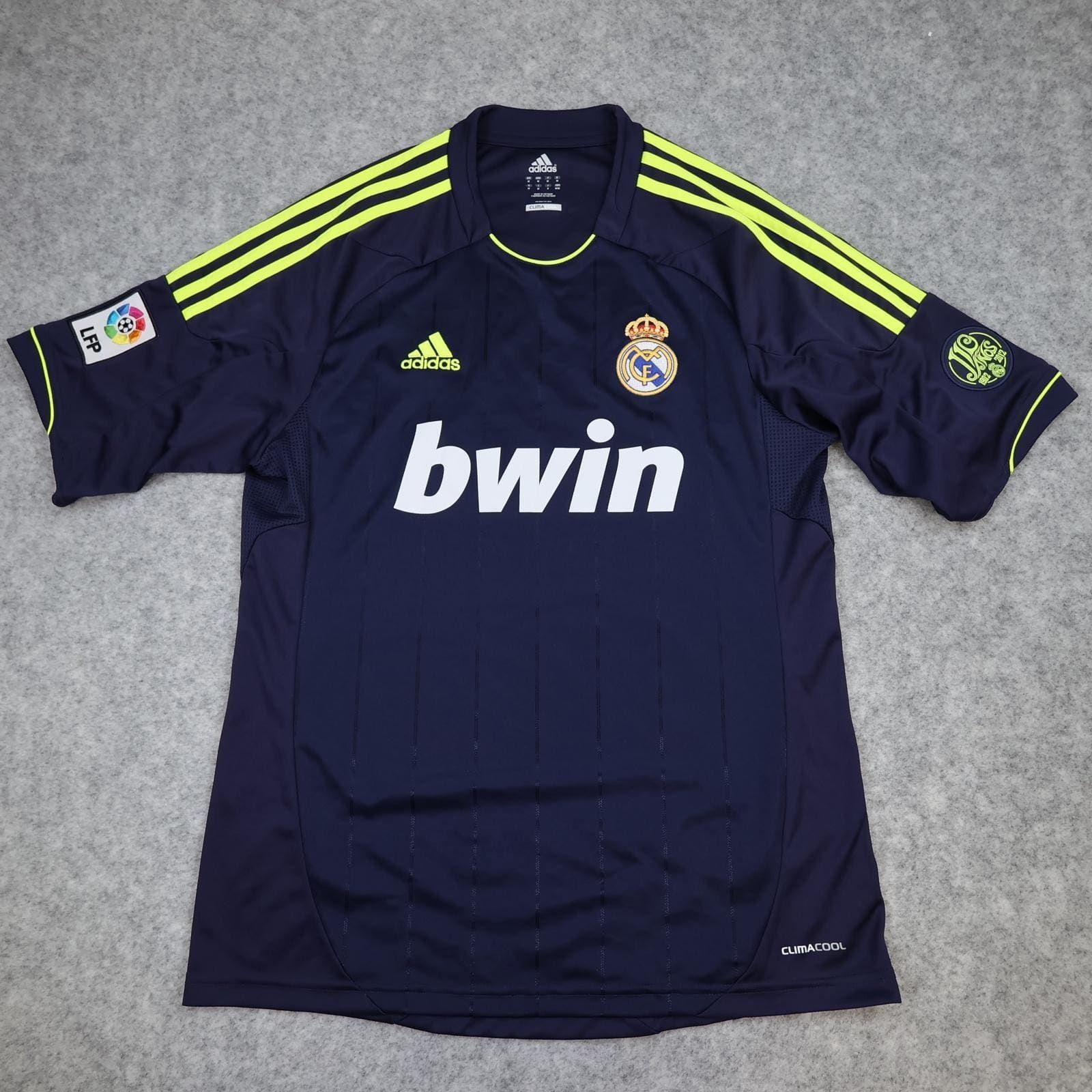 Real Madrid Shirt Mens Medium Blue Away 2012 2013 La Liga Football Adidas Bwin