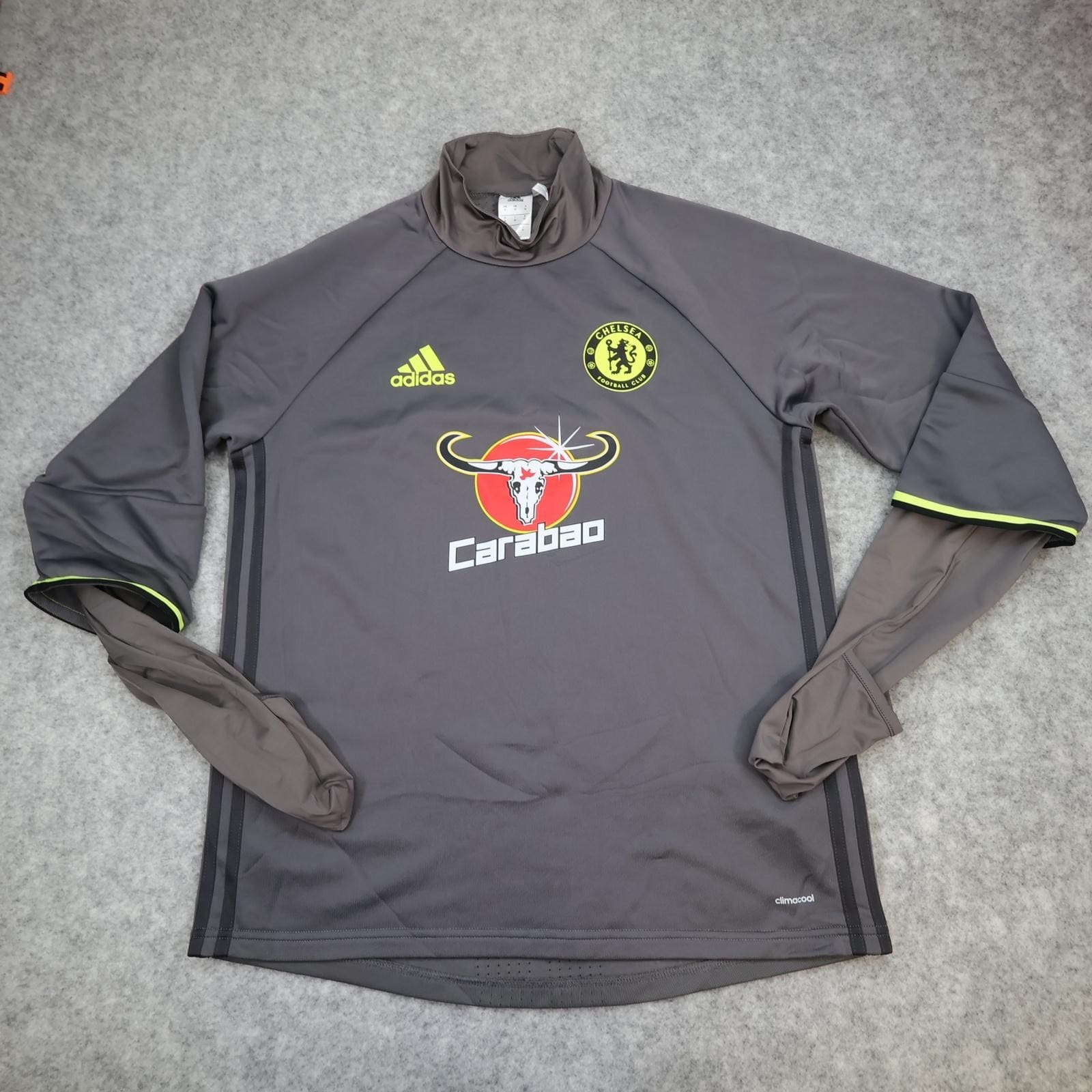 Chelsea Training Top Mens Medium Grey EPL Football Adidas Carabao 2016 2017