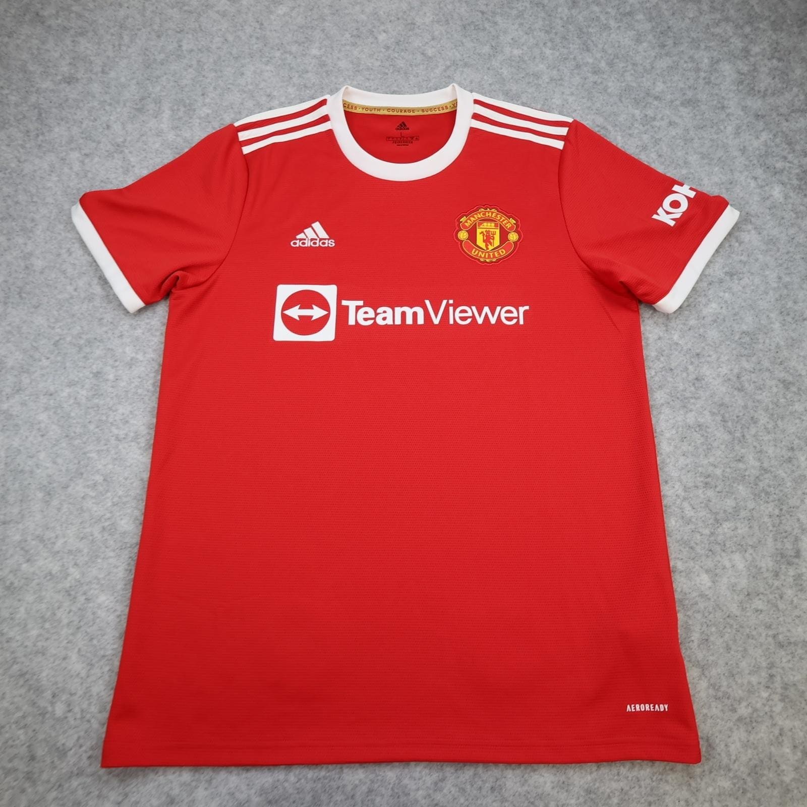 Manchester United Shirt Mens Large Red Home 2021 2022 Football Adidas TeamViewer