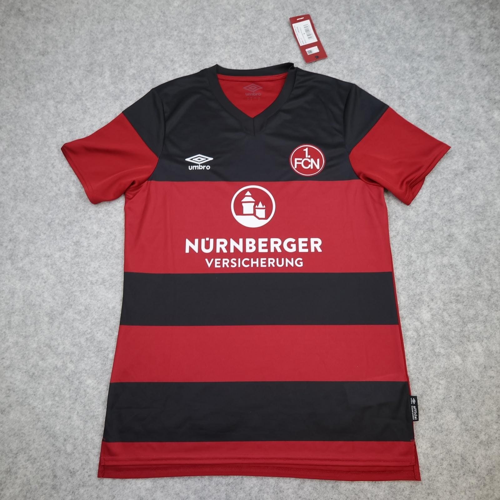 FC Nurnberg Shirt Mens Medium Red Black Home Bundesliga Football Umbro Jersey