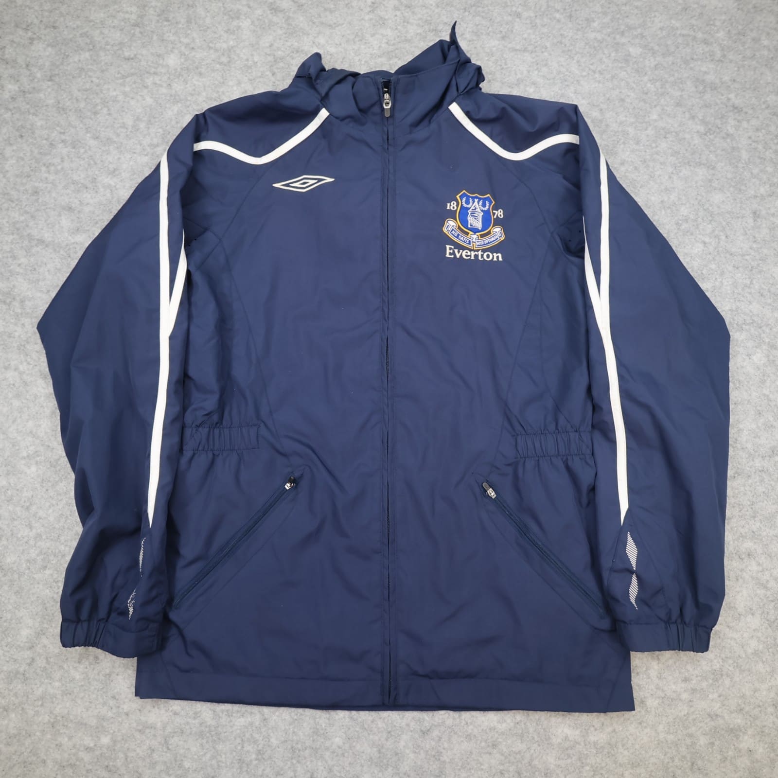 Everton Football Jacket Small Navy Training Rain Jacket Umbro Mens Soccer