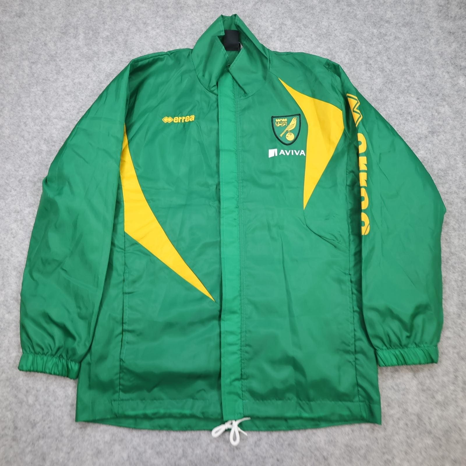 Norwich City Jacket Mens Small Green Yellow EFL Football Errea Aviva Training