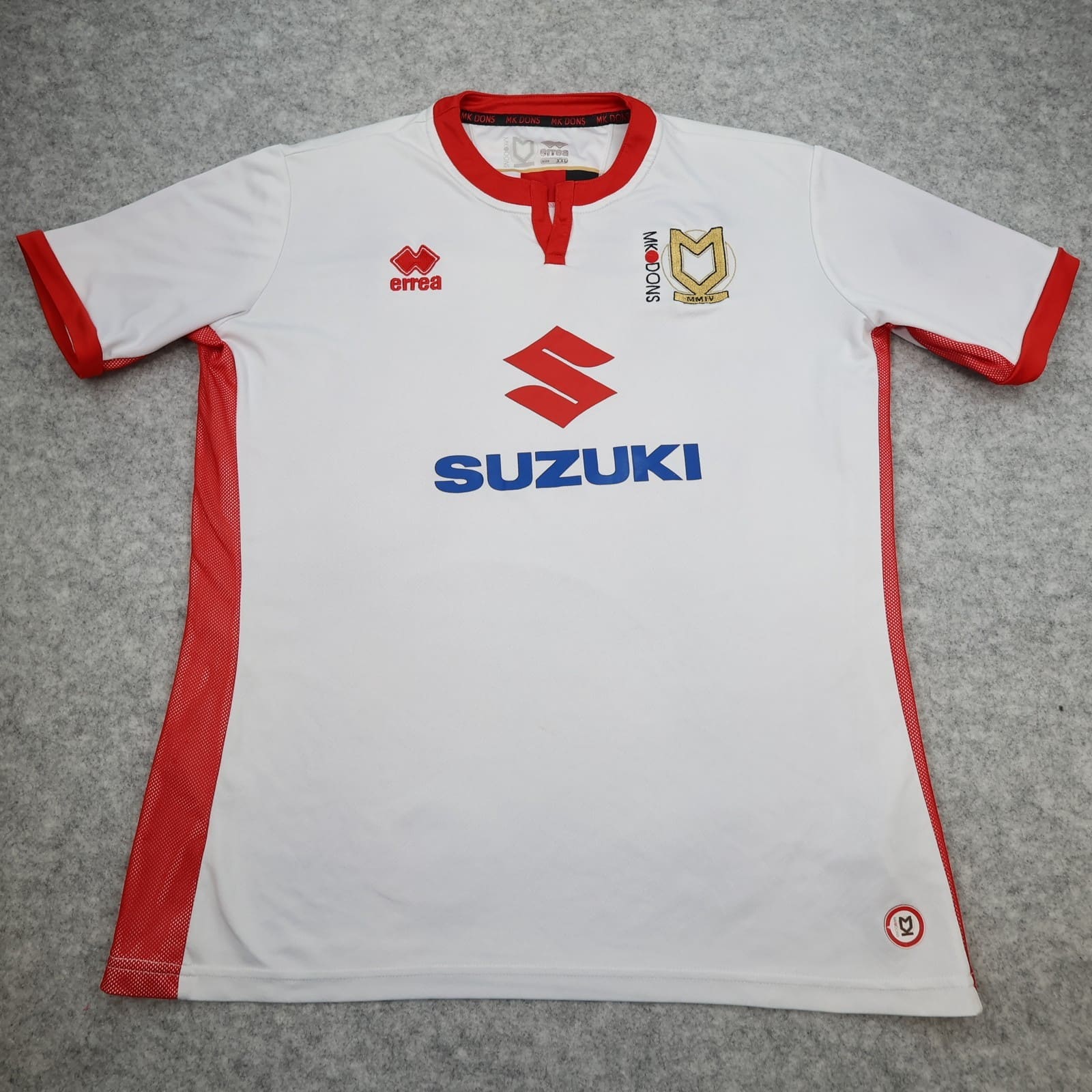 Mk Dons Shirt 2XL White 2017 2018 Errea Soccer Jersey Football Dons
