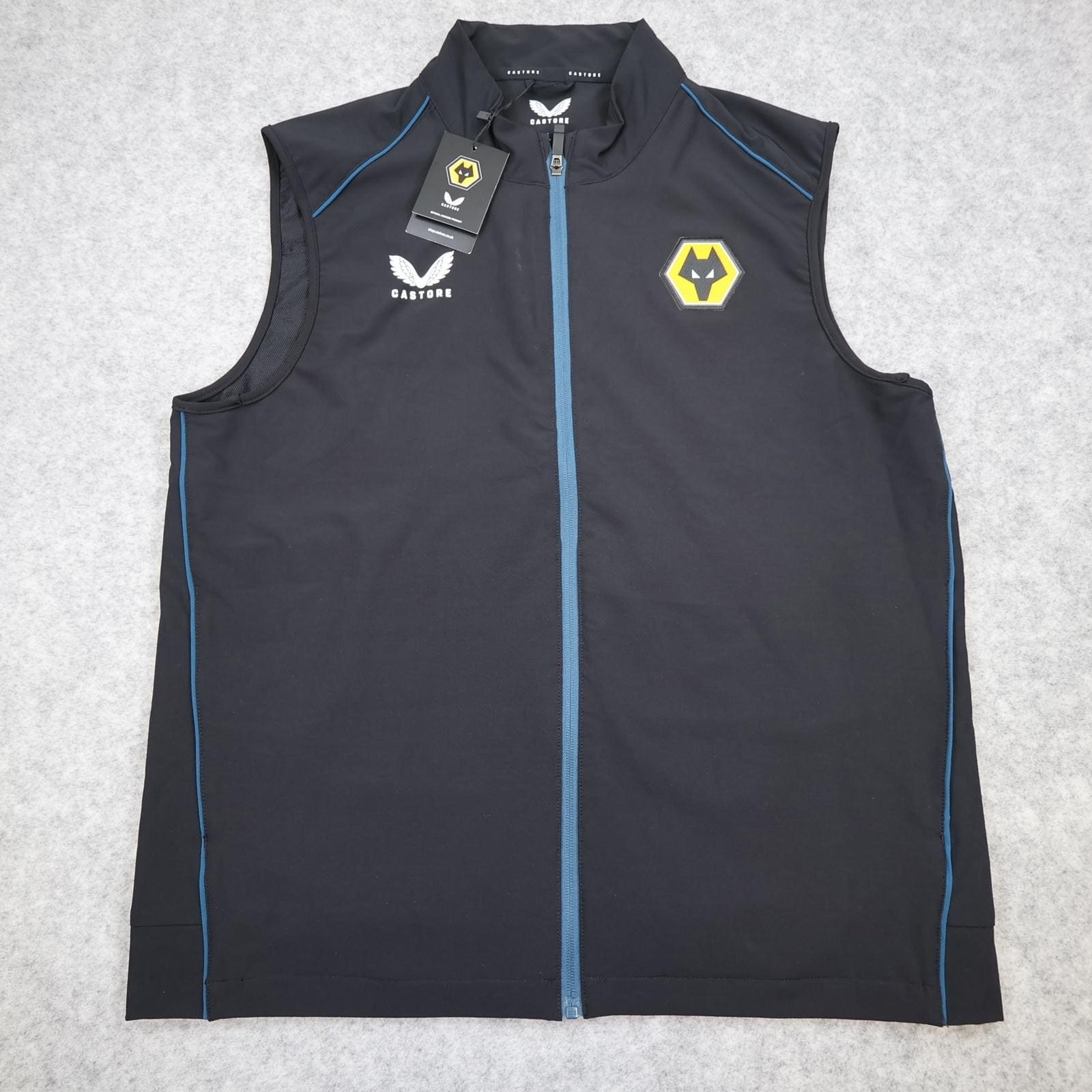 Wolverhampton Wanderers Gilet Mens Large Black EPL Football Castore Training