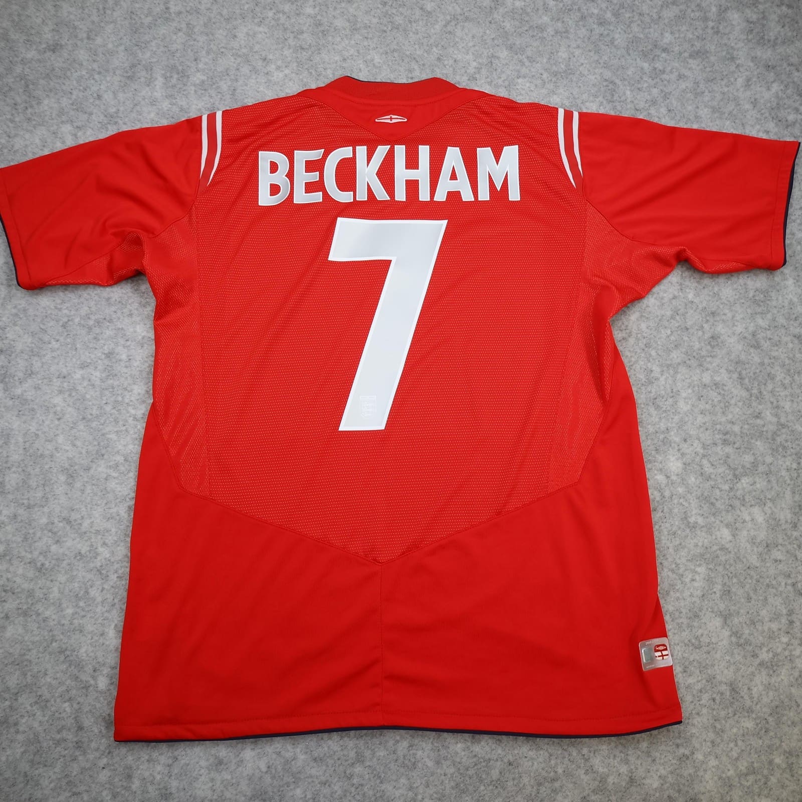 Vintage England Away Shirt Mens Medium Red 2004 2006 Football Umbro Beckham 7