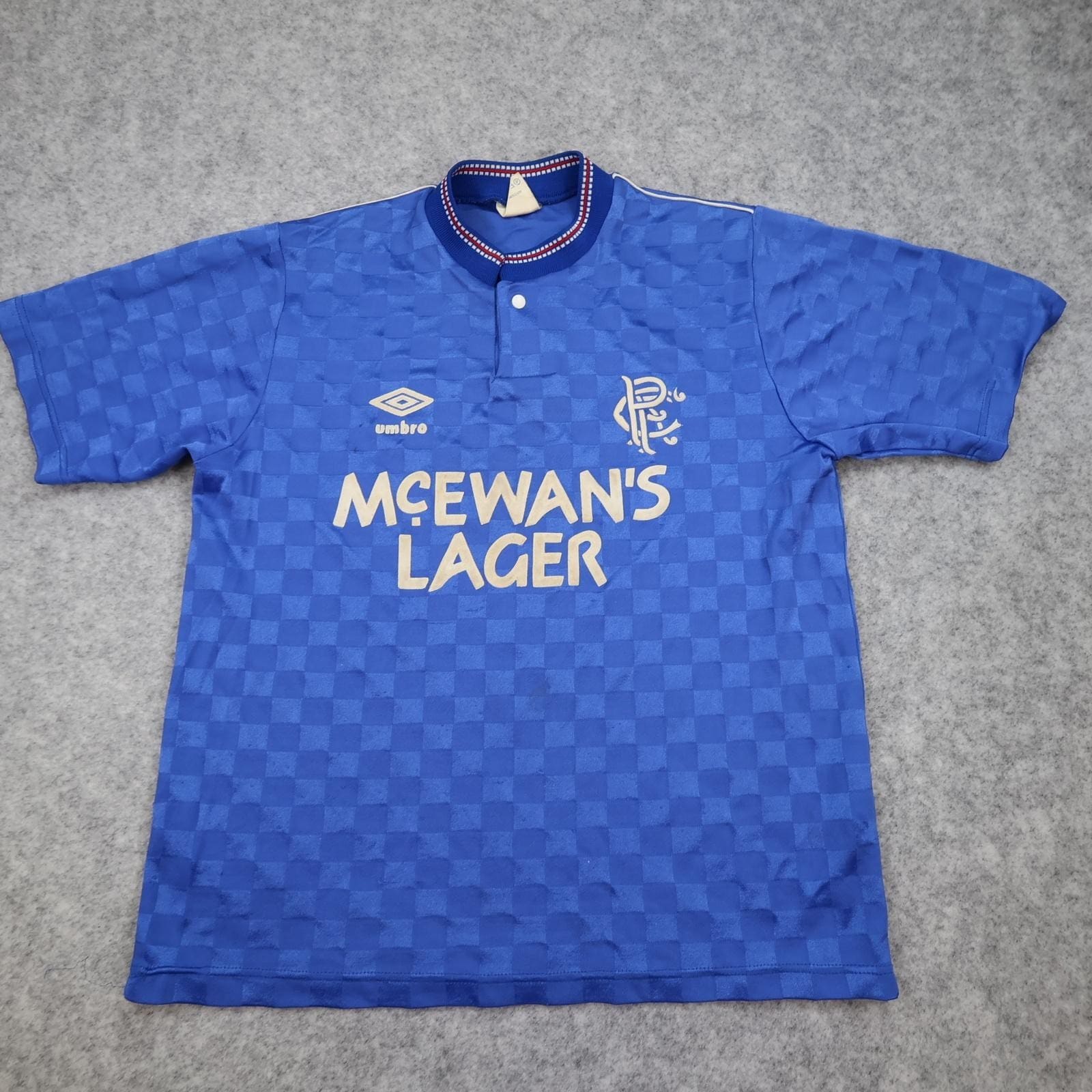 Vintage Rangers Shirt Mens Small Blue Home 1987 1990 Football Umbro McEwan's
