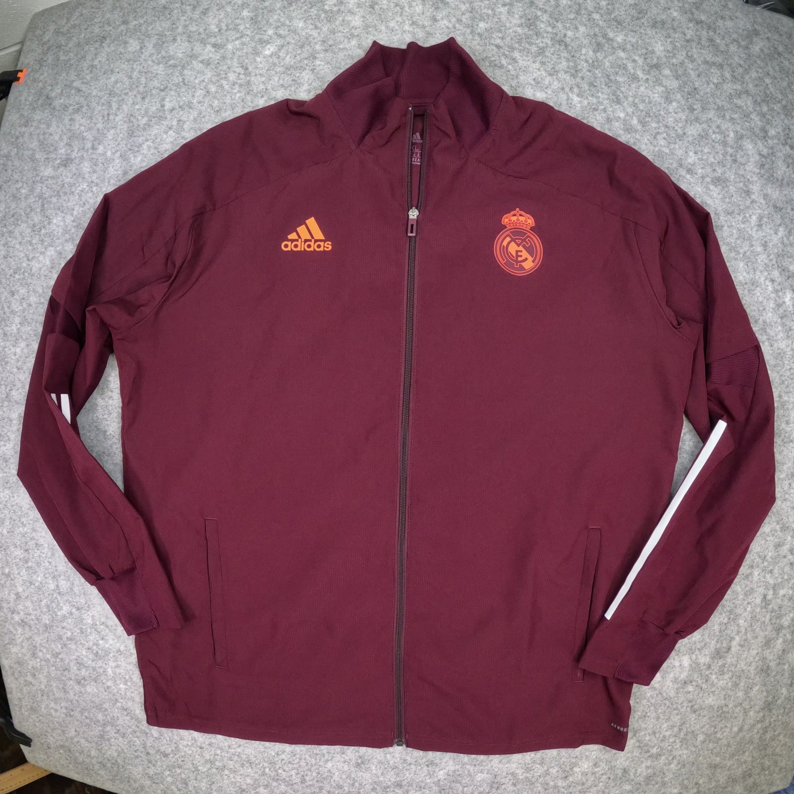 Real Madrid Jacket Extra Large Burgundy adidas Long Sleeve Football Zip
