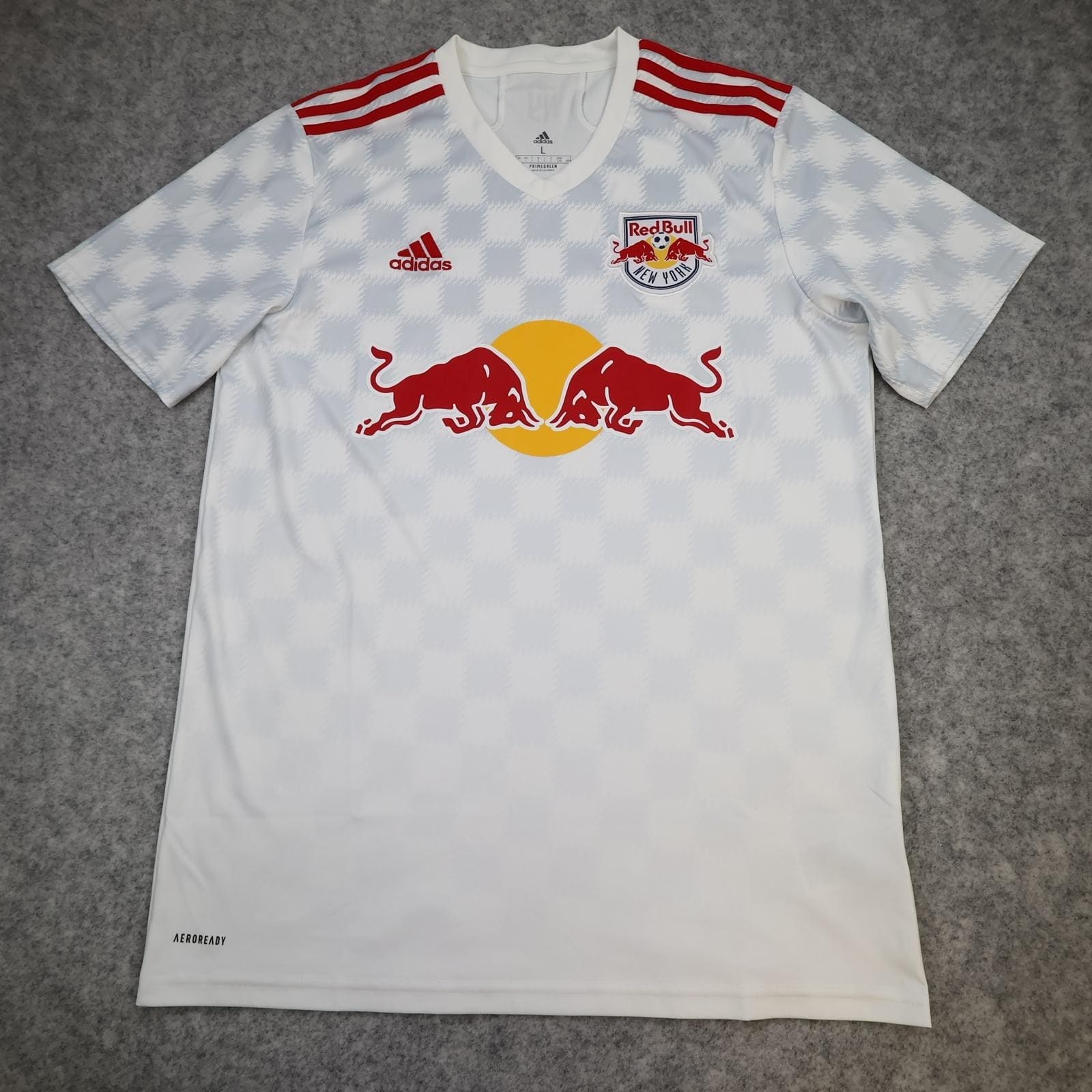 New York Red Bulls Shirt Mens Large White Home 2021 2022 MLS Adidas Jersey