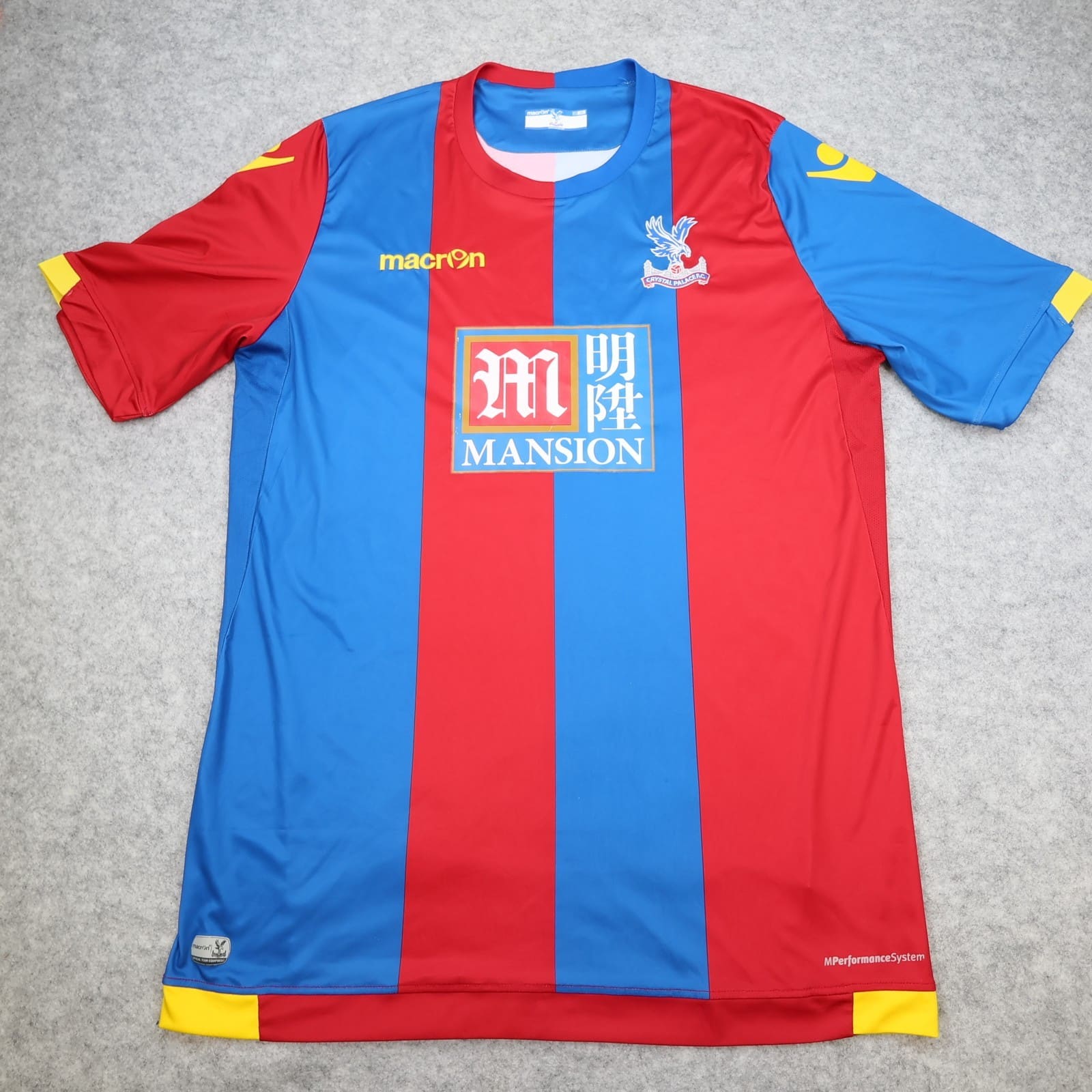 Crystal Palace Shirt 3XL Red Blue Home Kit 2015 2016 Macron Soccer Jersey 45"