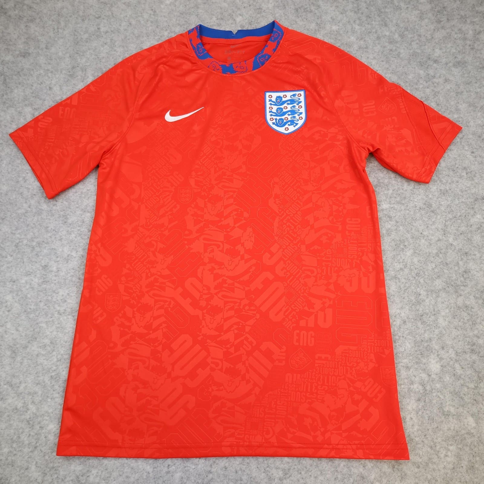 England Training Shirt Mens Medium Red 2020 2021 Nike Dri Fit Soccer Jersey