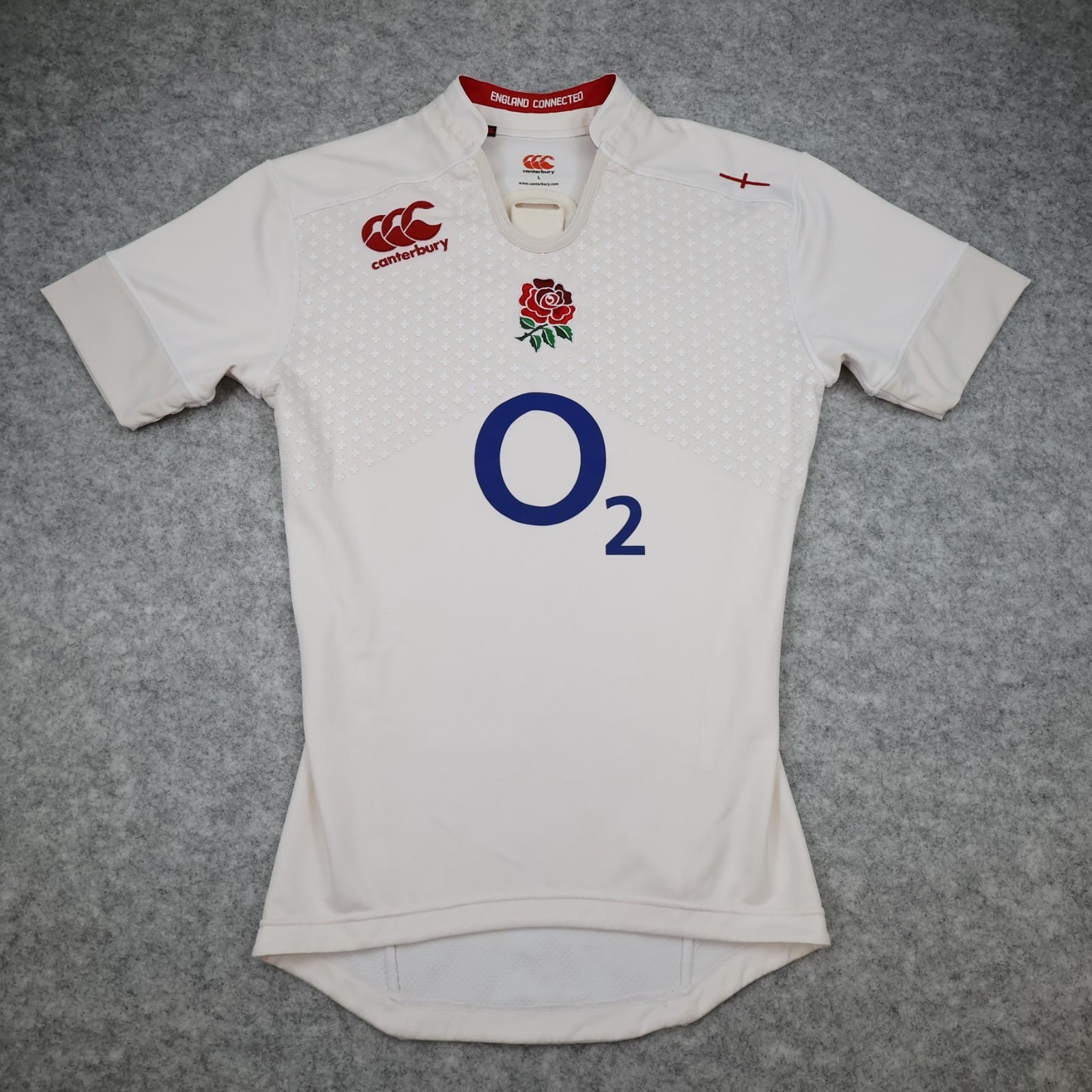 England Rugby Shirt Large White Home Kit 2014 2016 Nike Jersey Player Issue