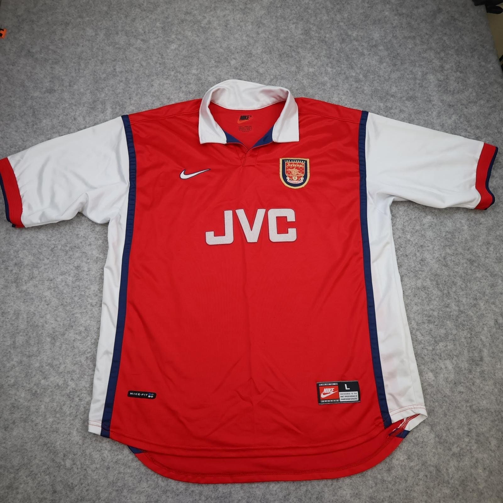 Vintage Arsenal Shirt Mens Large Red Home 1998 1999 Nike JVC Football Jersey