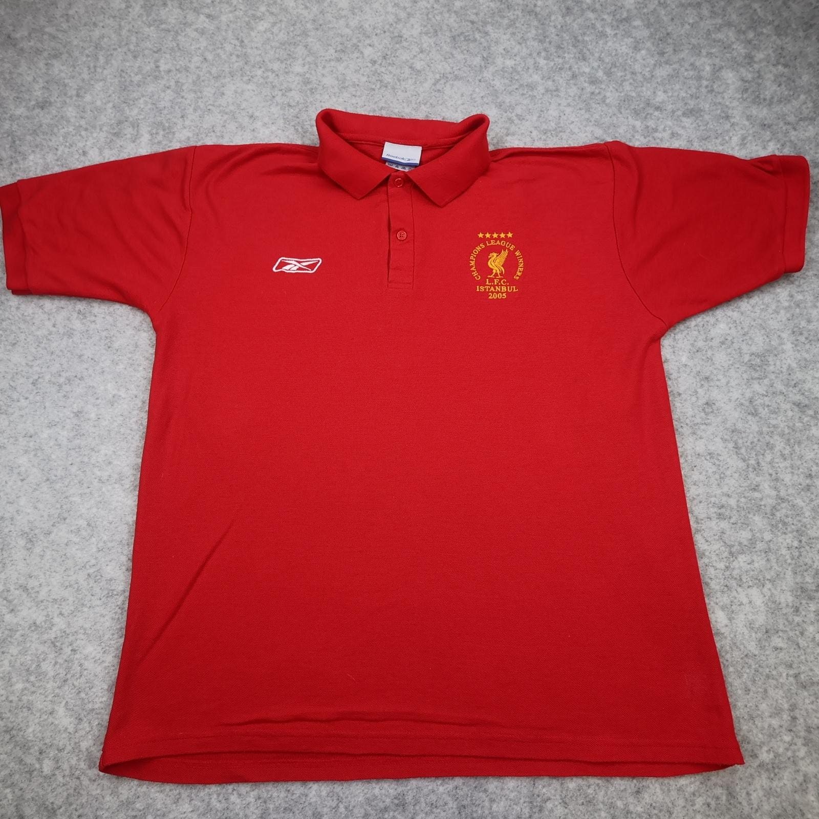 Vintage Liverpool Shirt Mens Large Red 2005 Reebok UCL Winners Istanbul Polo