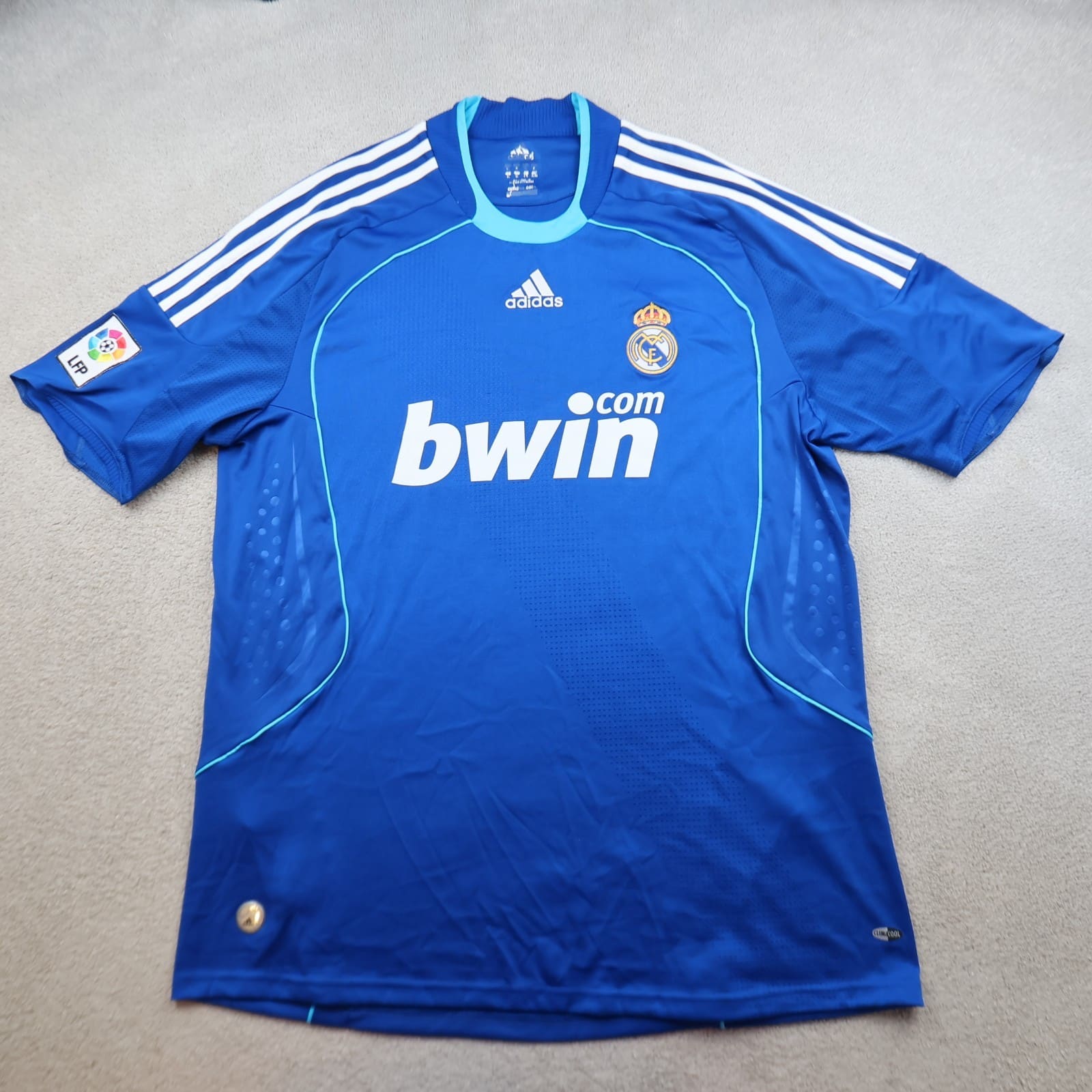 Real Madrid Shirt Extra Large Blue Away Kit 2008 2009 Adidas Football Jersey