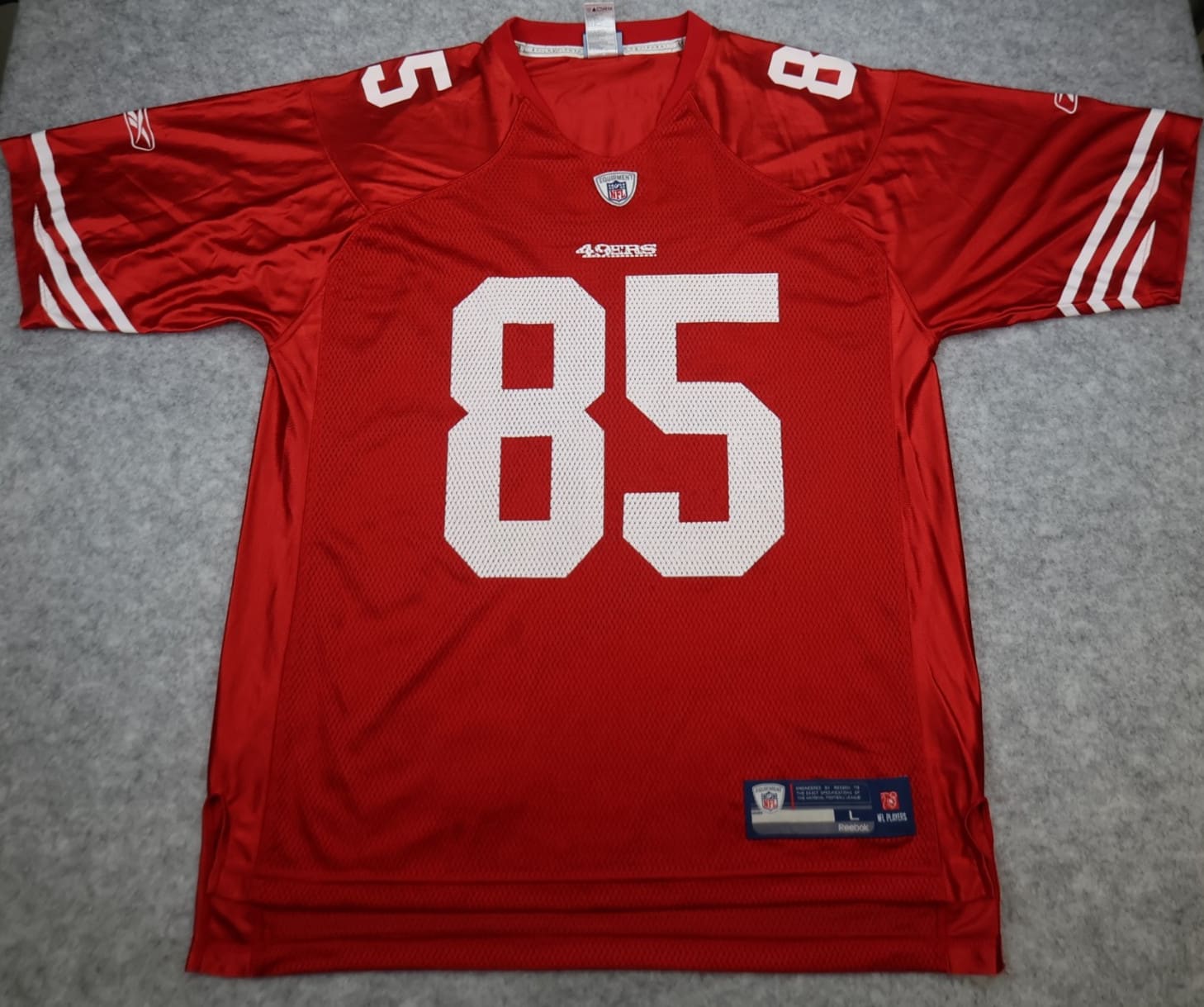 San Francisco 49ers Jersey Large Red Shirt 2009 2011 NFL Vernon Davis Reebok