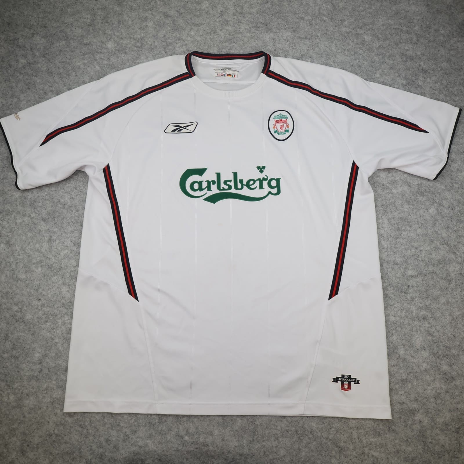 Vintage Liverpool Shirt 2XL White Away Kit 2003 2005 Reebok Jersey 46/48"