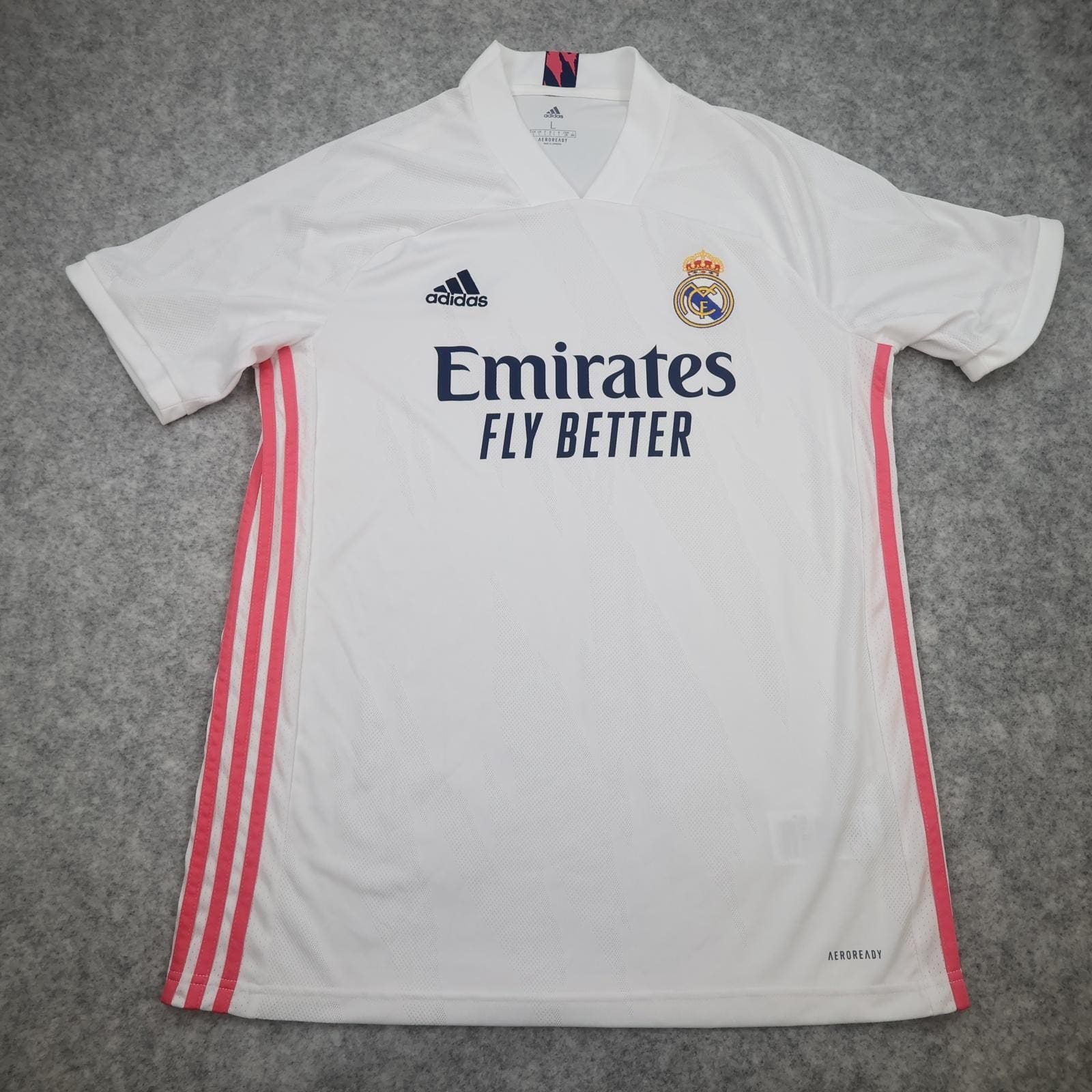 Real Madrid Shirt Mens Large White Home 2020 2021 Football Adidas Emirates