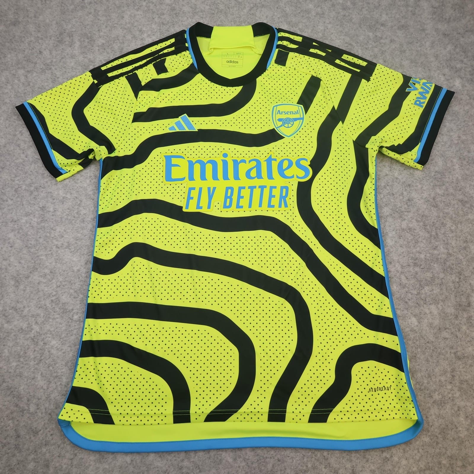 Arsenal Away Shirt Mens Large Yellow 2023 2024 Football Adidas Soccer Jersey