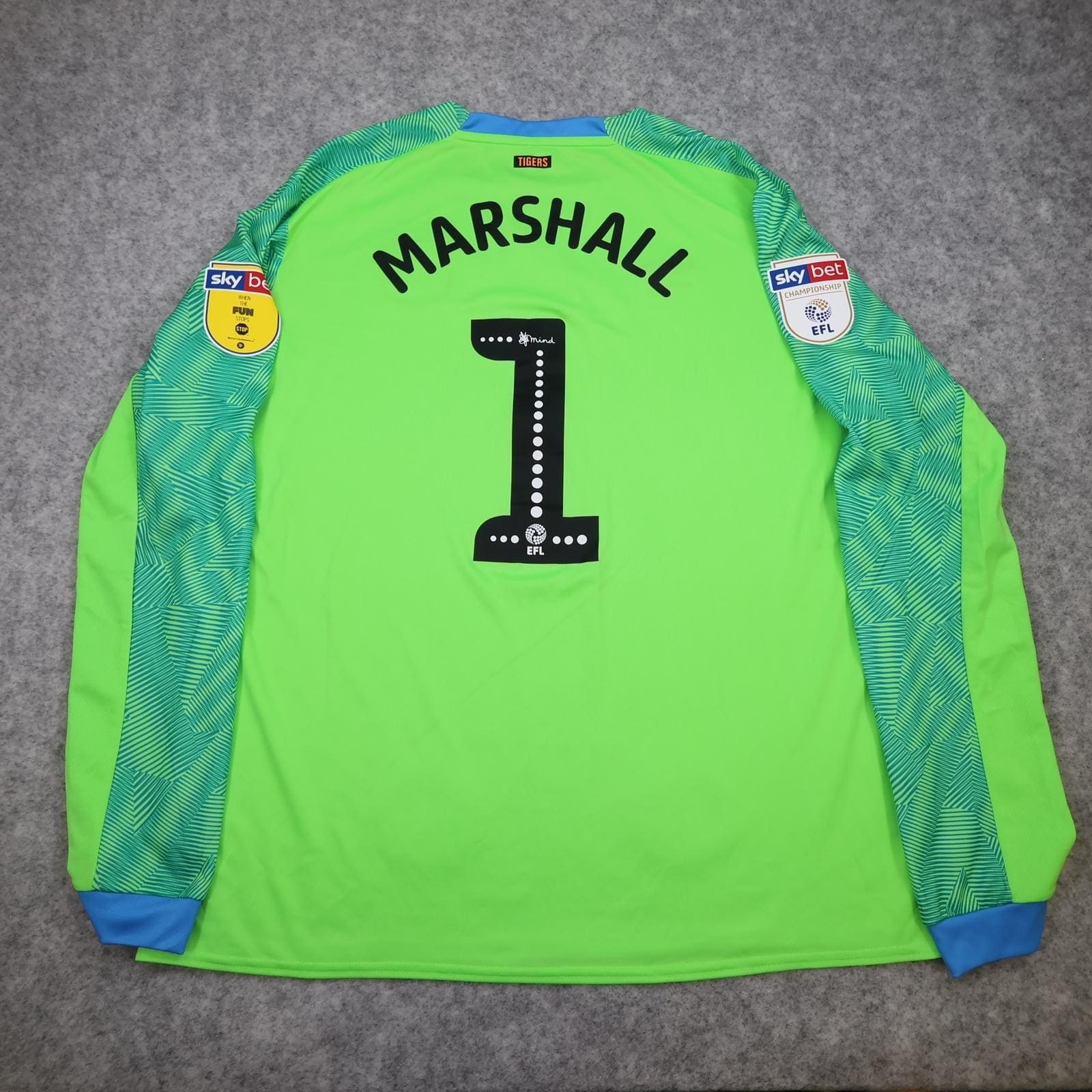 Hull City Goalkeeper Shirt Mens XXL Green EFL Football Umbro Marshall 1