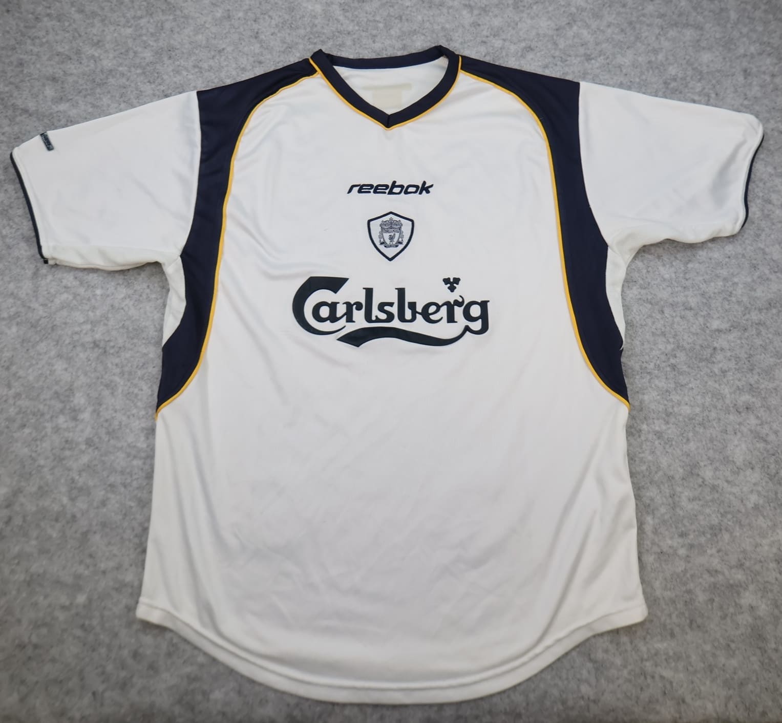 Vintage Liverpool Shirt Large White Away Kit 2001 2003 Reebok 40 42 Jersey