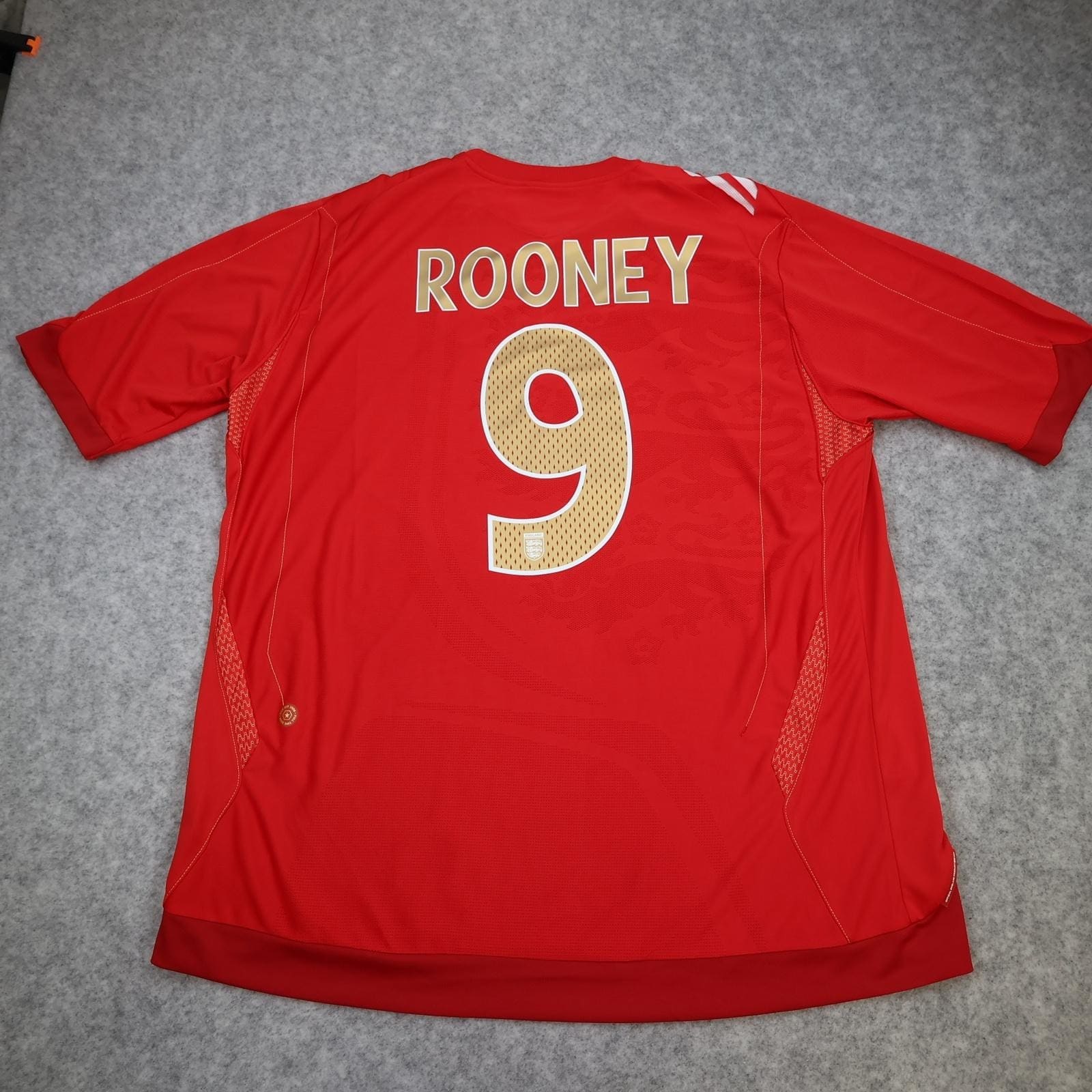 England Away Shirt Mens 2XL Red 2006 2008 Football Umbro Rooney 9 Jersey