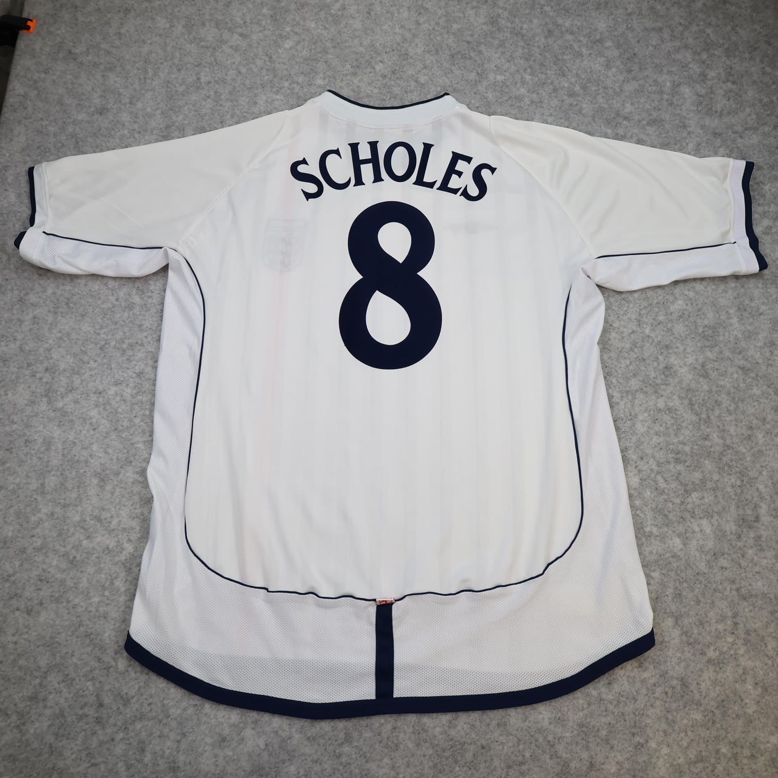Vintage England Home Shirt Mens XL White 2001 2003 Football Umbro Scholes 8
